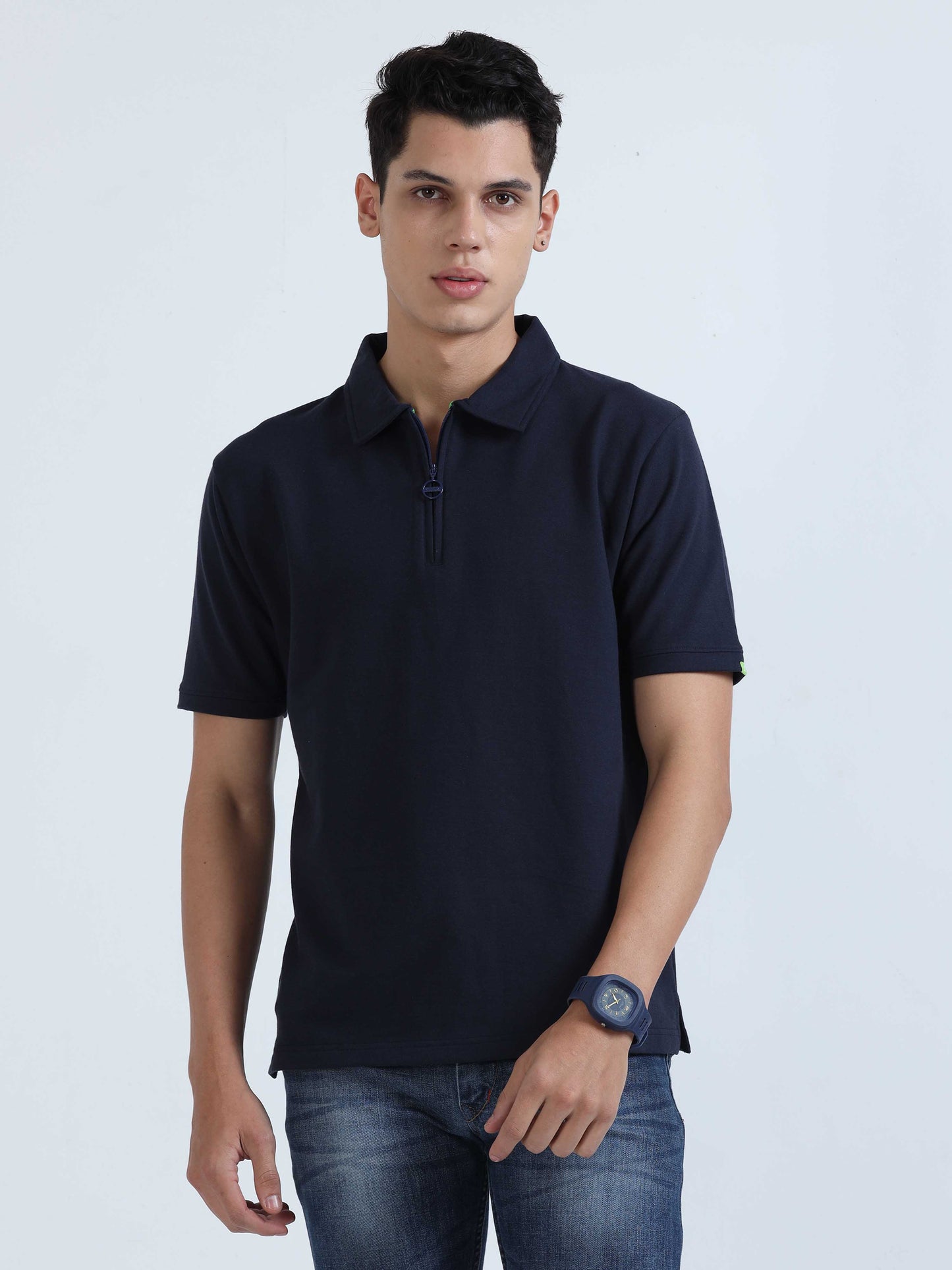 Navy Blue Sweat Absoring Polo T Shirt
