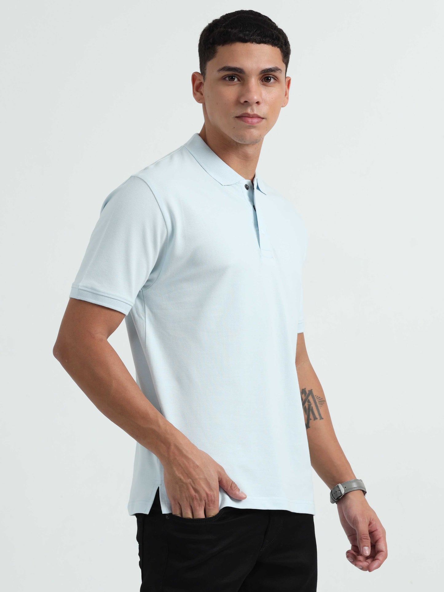 Mens Light Blue Polo T-Shirt