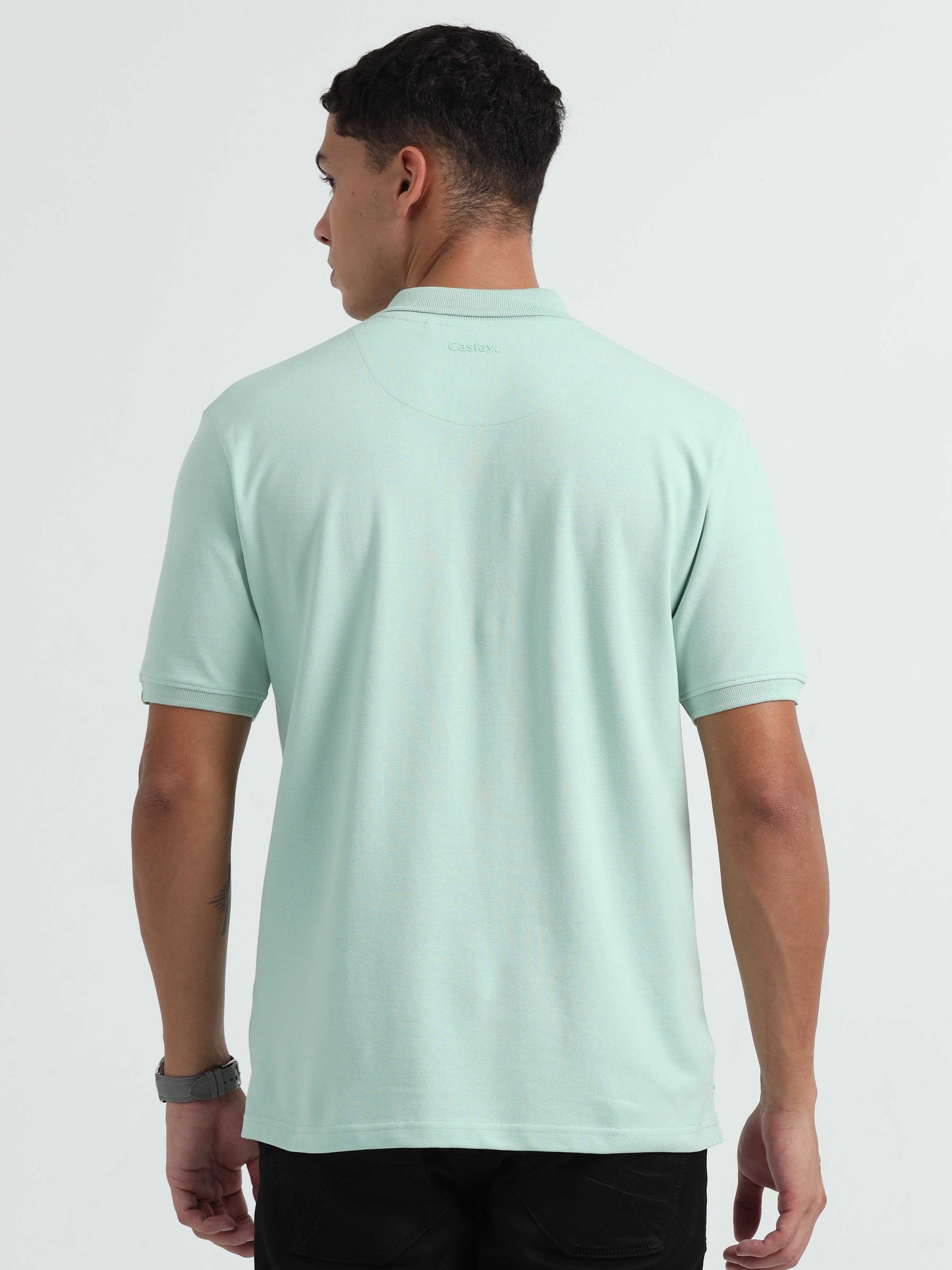 Mens Light Green Polo T-Shirt