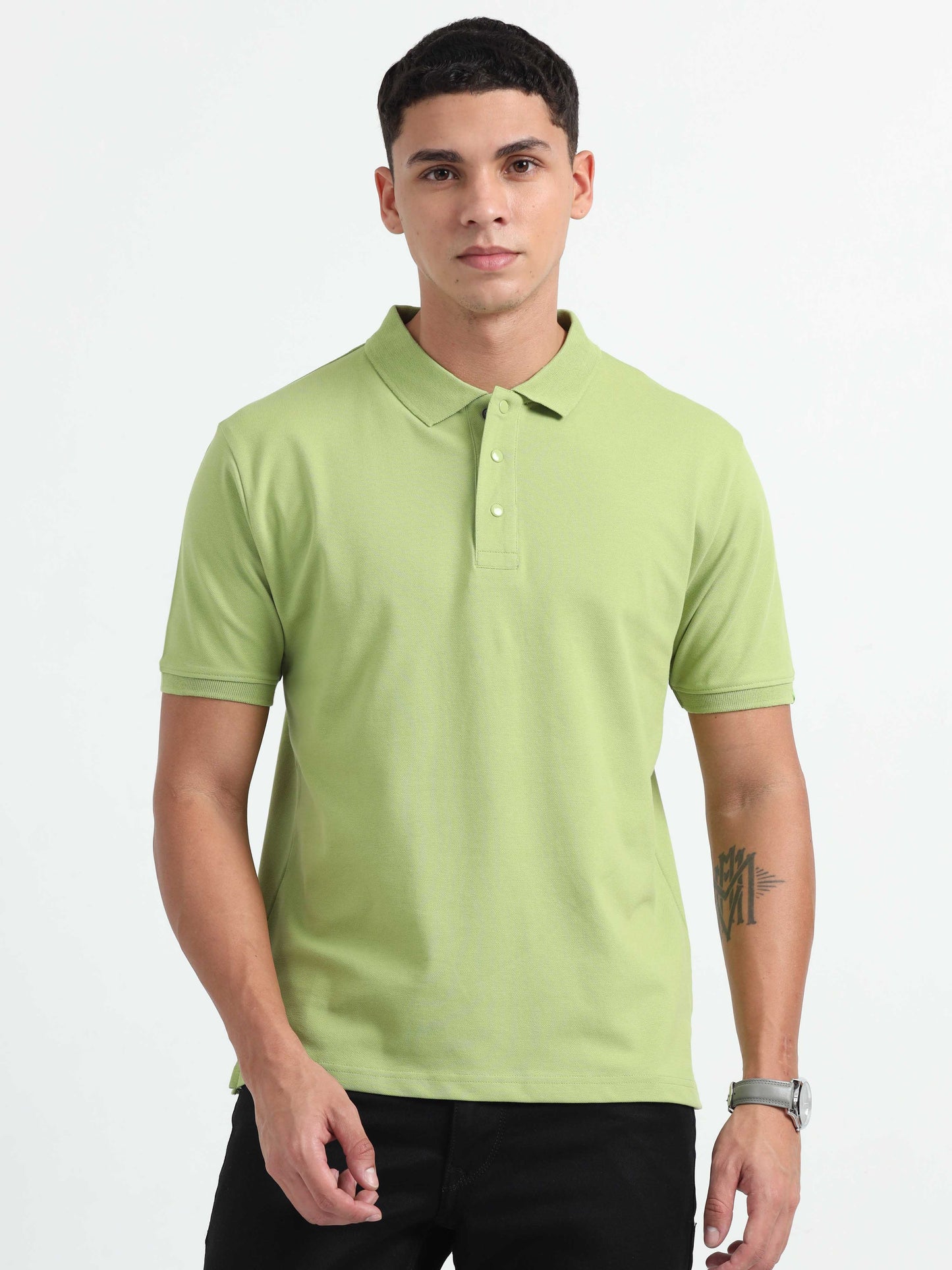 Mens Olive Green Polo T-Shirt
