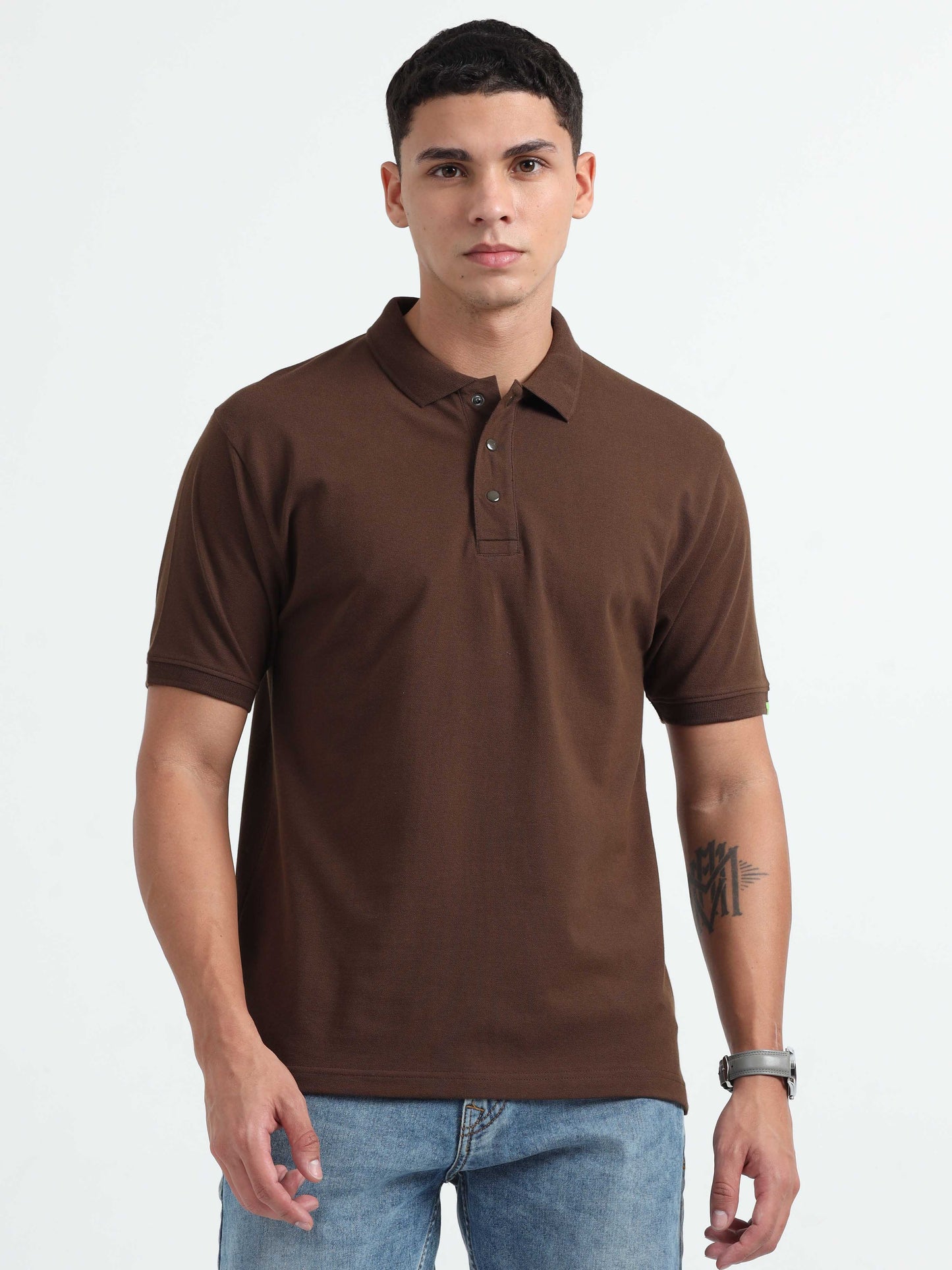 Mens Dark Brown Polo T-Shirt