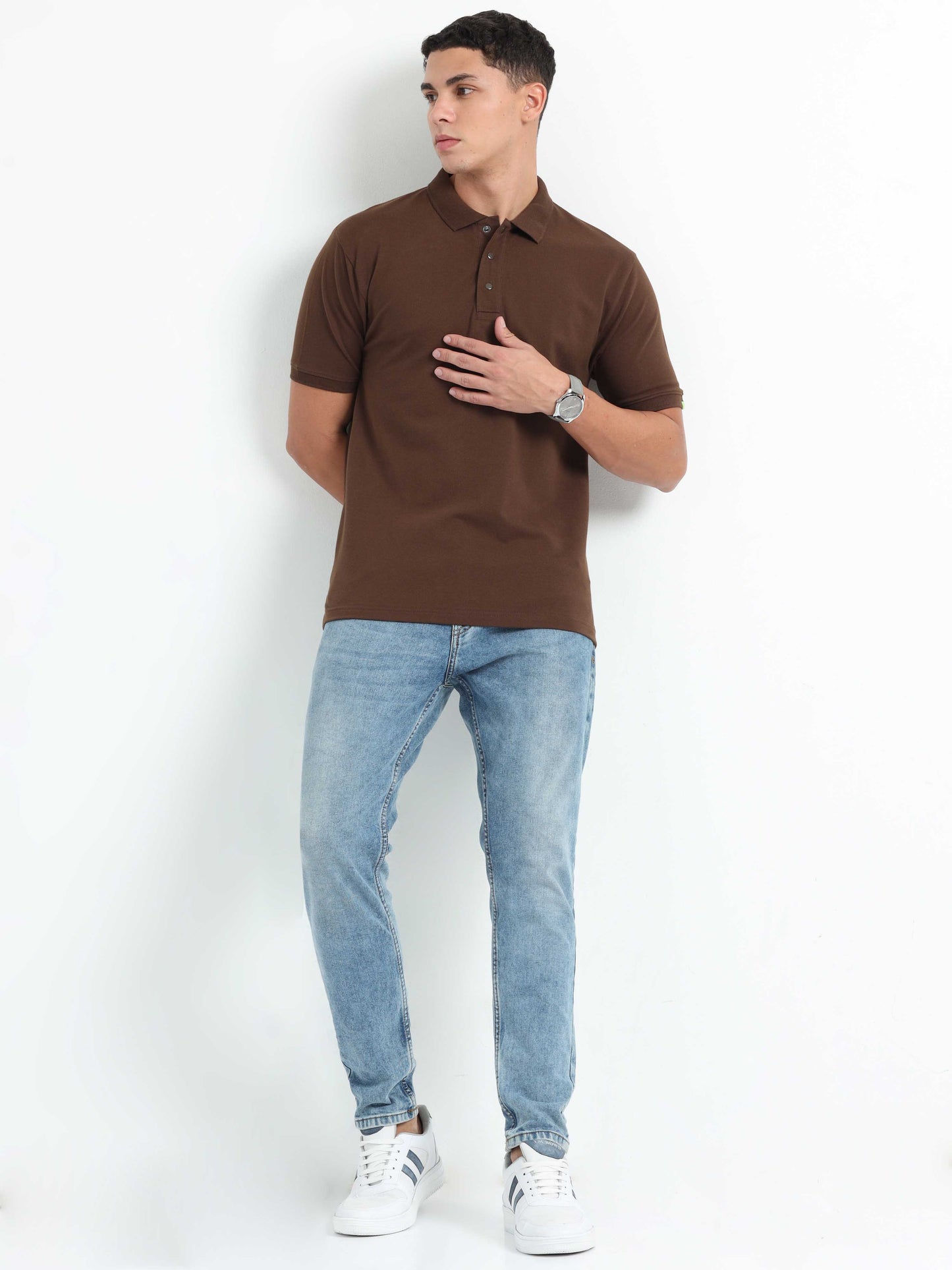 Mens Dark Brown Polo T-Shirt