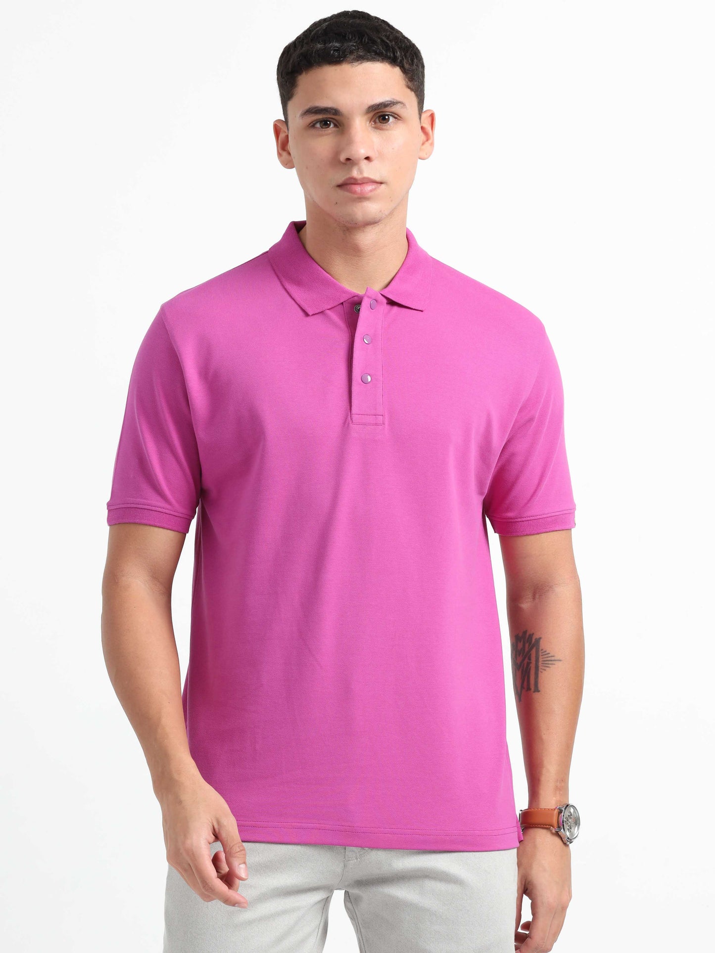 Mens Purple Polo T Shirt