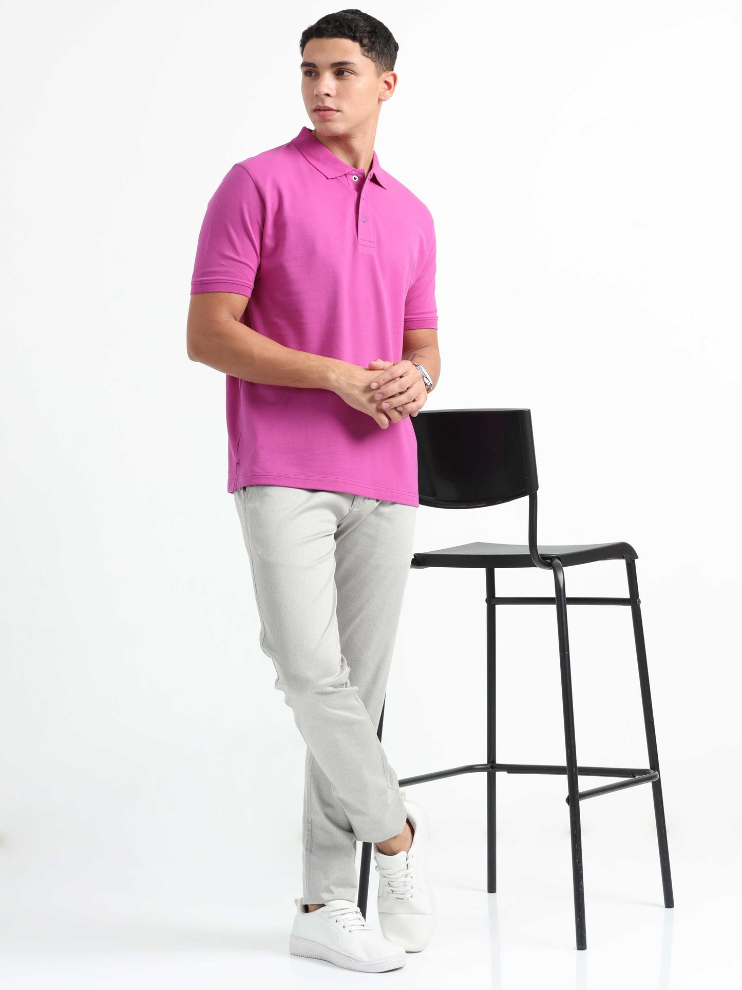 Mens Purple Polo T Shirt