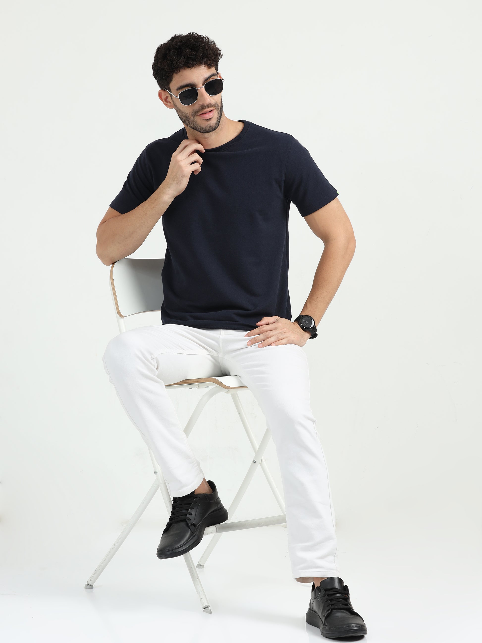 Navy Blue Sweat Absorbing T Shirt