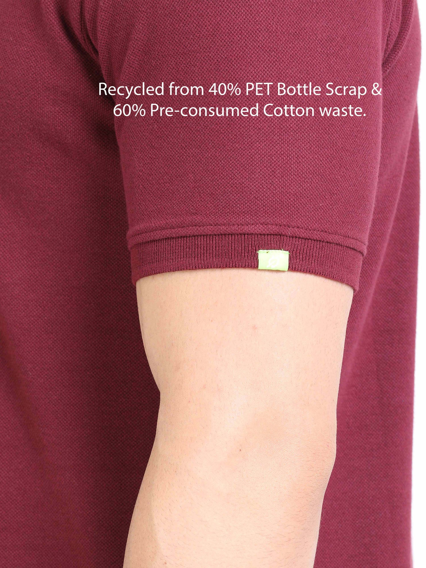 Sustainable Maroon Polo T Shirt For Men