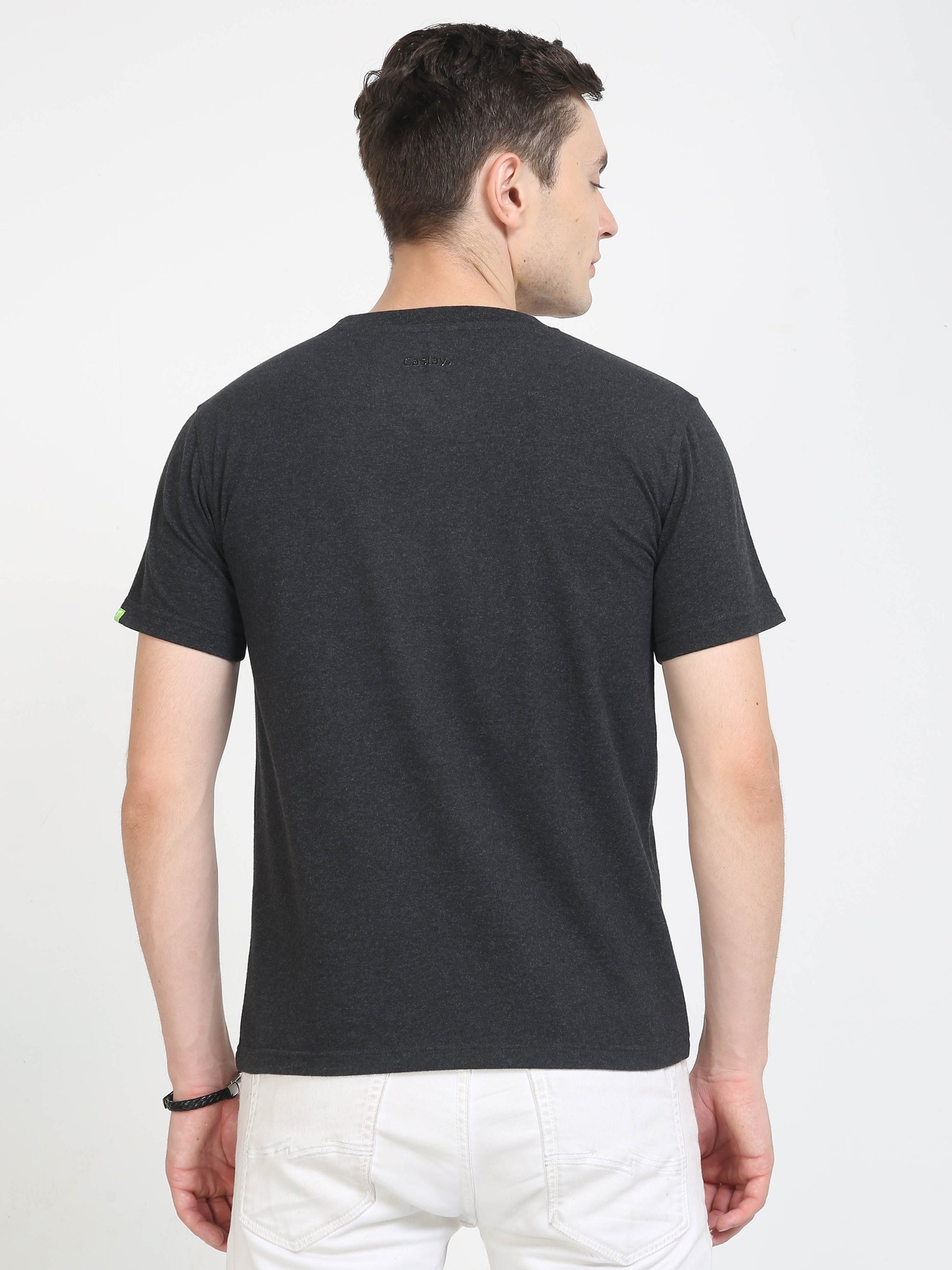 Sustainable Charcoal Men Crew Neck T Shirt