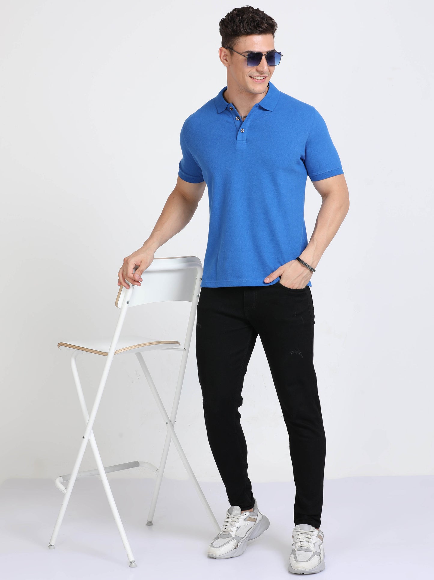 Sustainable Royal Blue Polo T Shirt