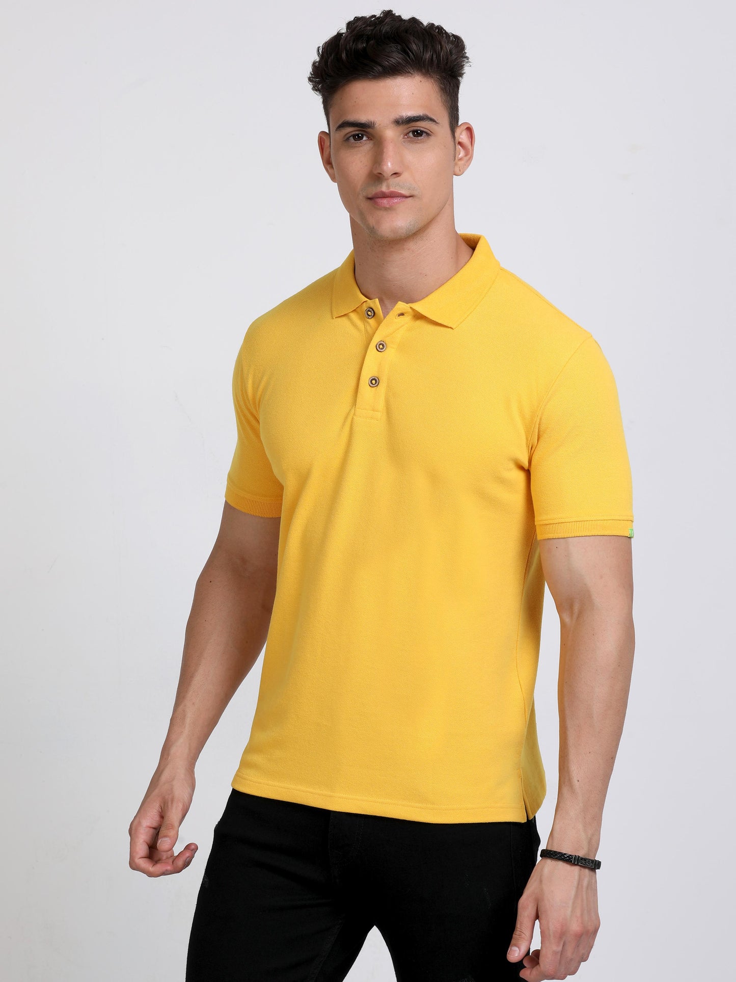 Sustainable Yellow Polo T Shirt