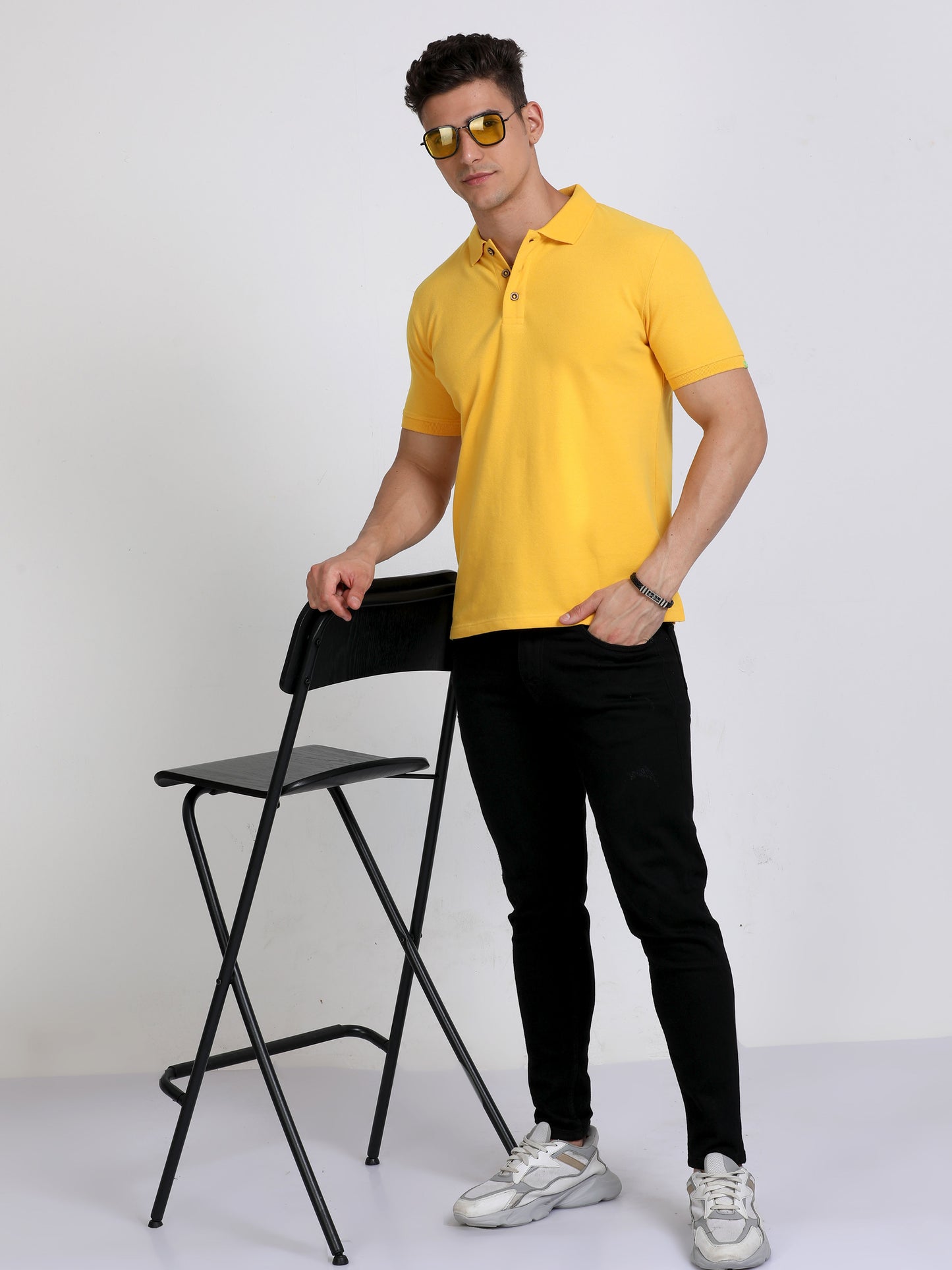Sustainable Yellow Polo T Shirt