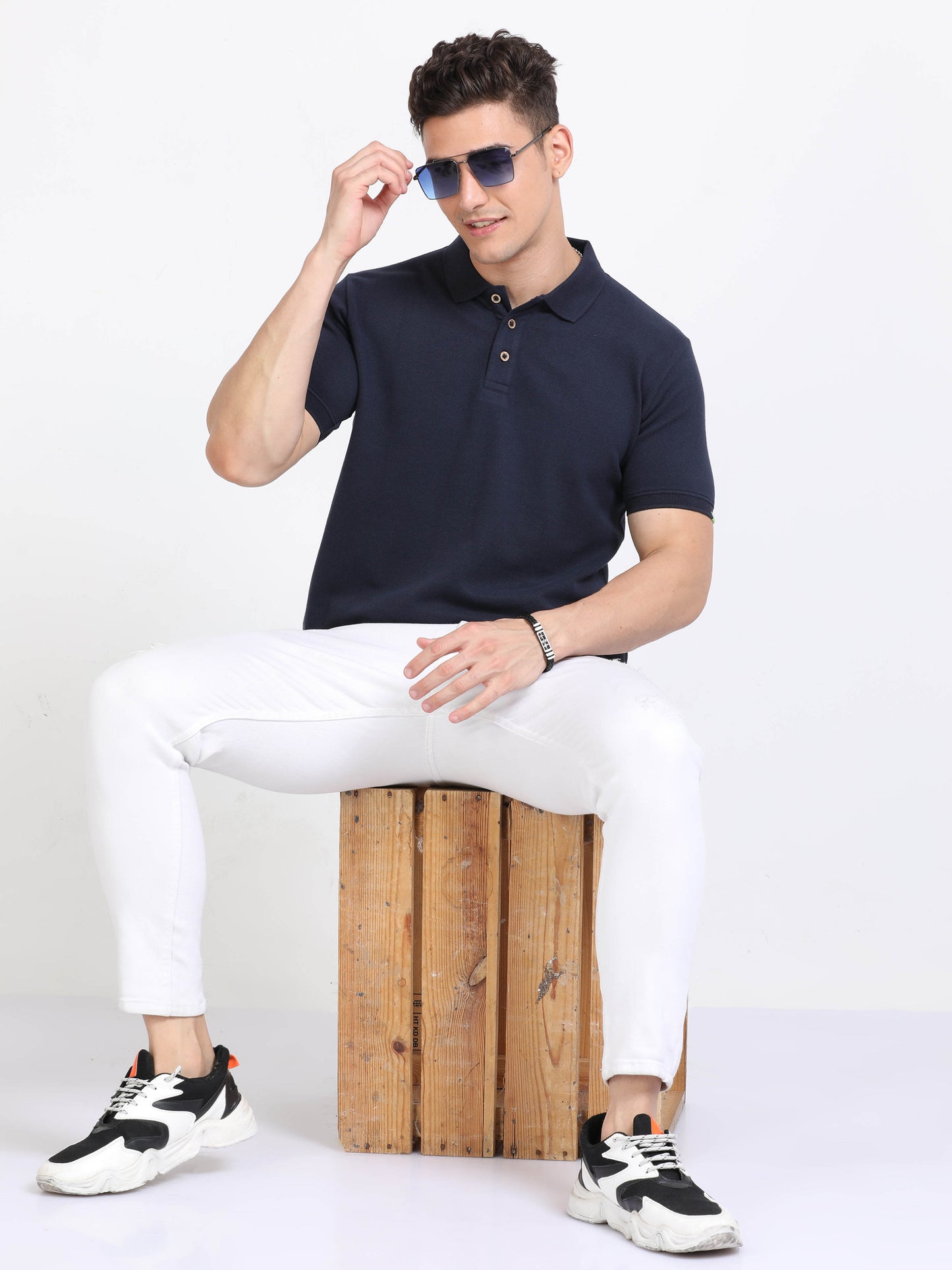 Sustainable Navy Blue Polo T Shirt