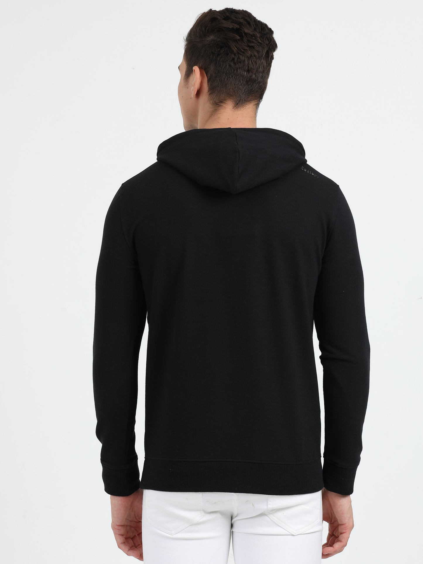 Sustainble Plain Black Hoodie - Caslay