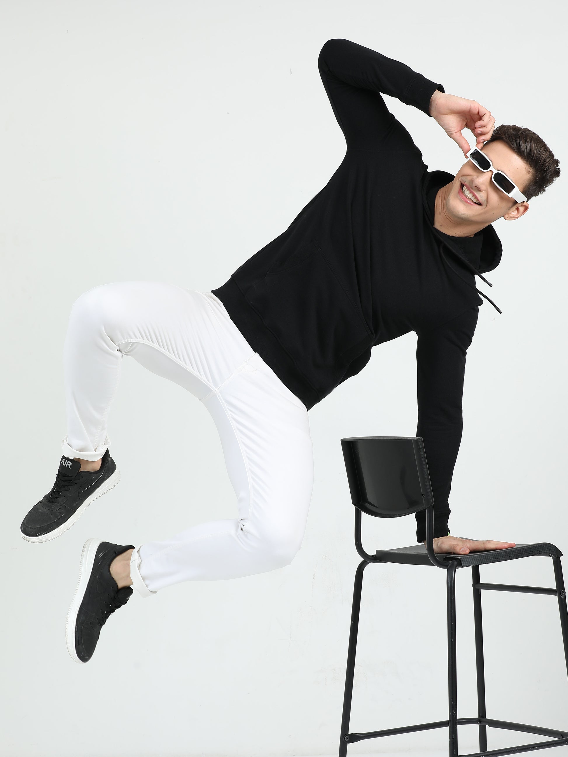 Sustainble Plain Black Hoodie - Caslay