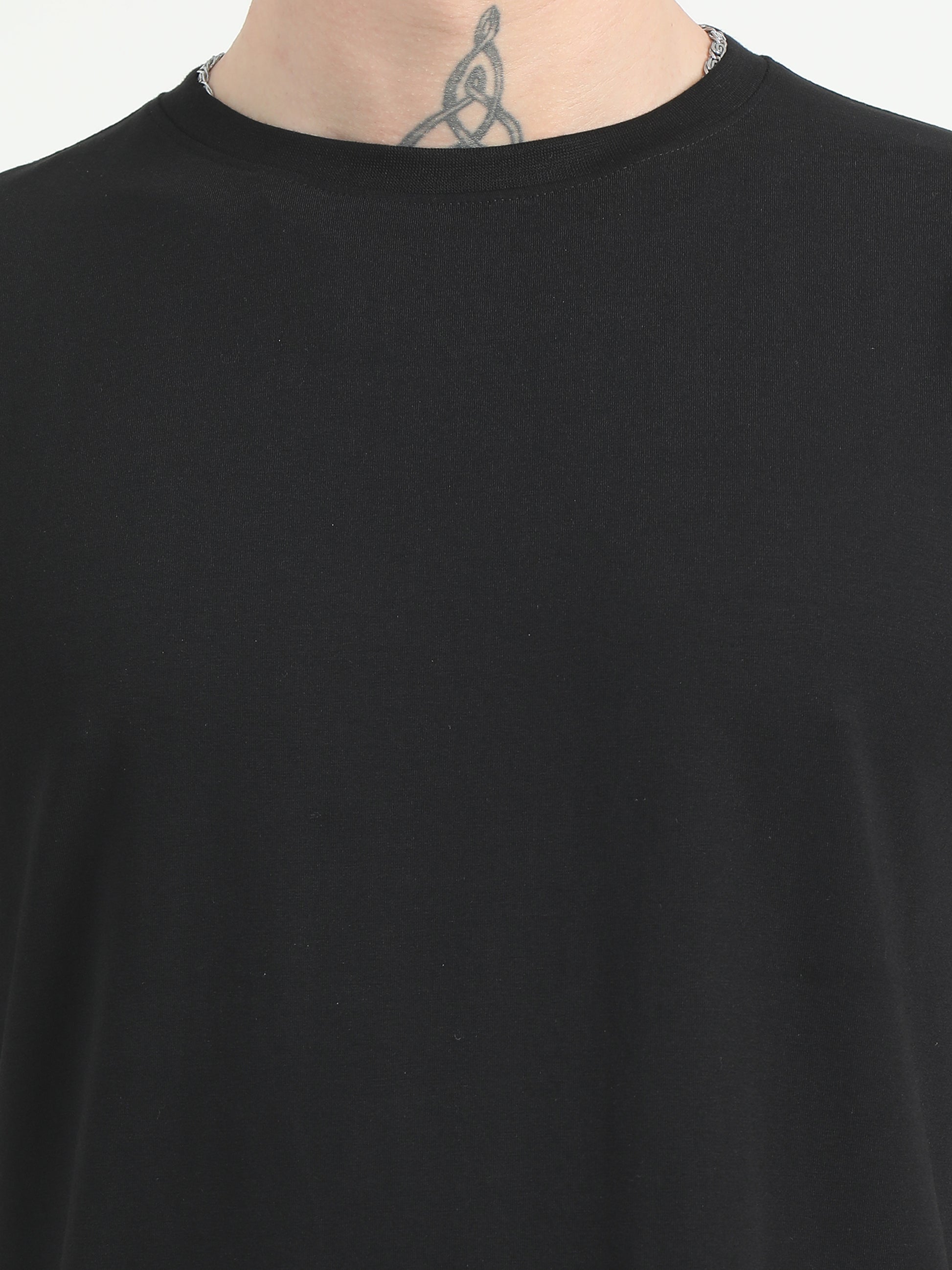 Mens Solid Black T-Shirt