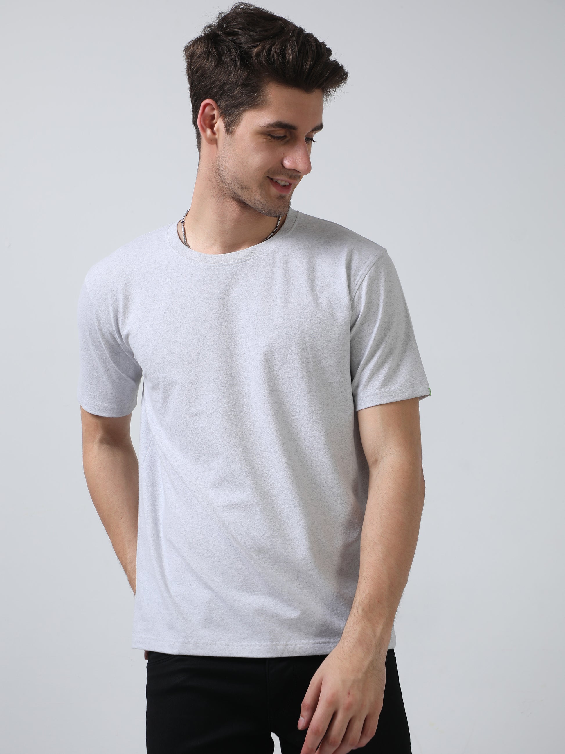 White Crew Neck T Shirt For Men