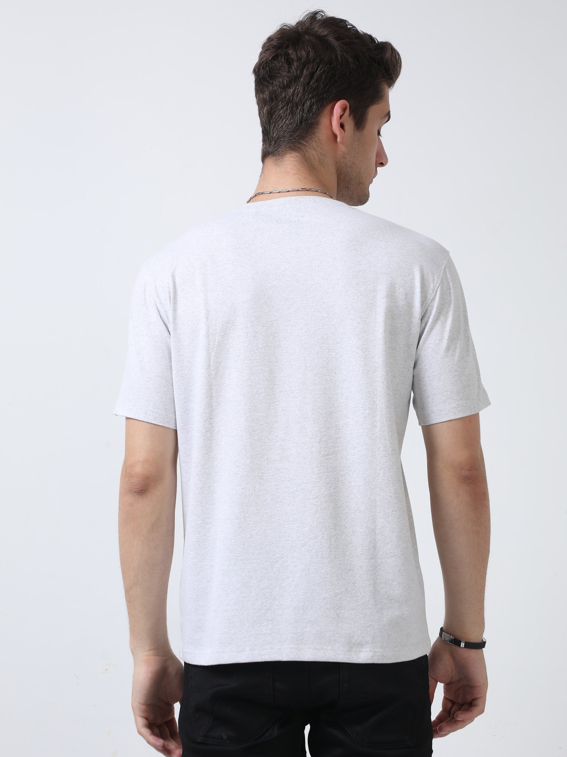 White Crew Neck T Shirt For Men