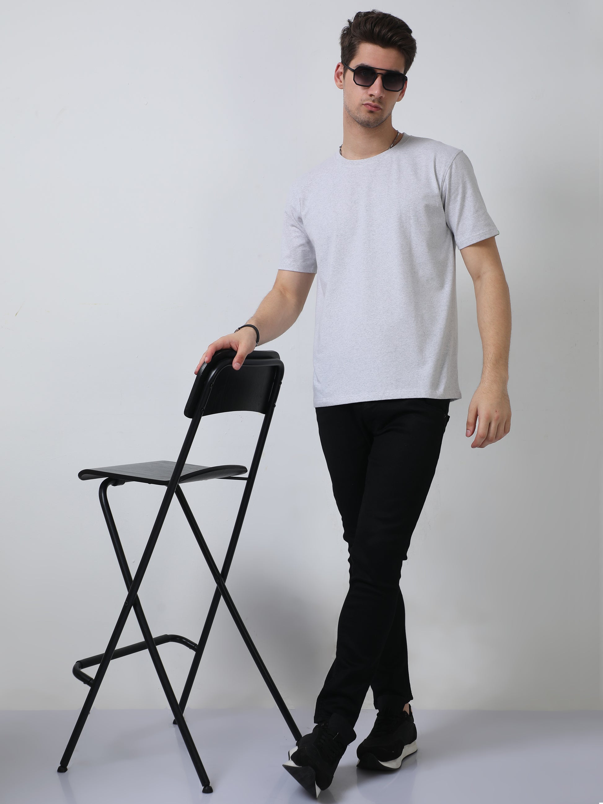 White Crew Neck T Shirt For Men