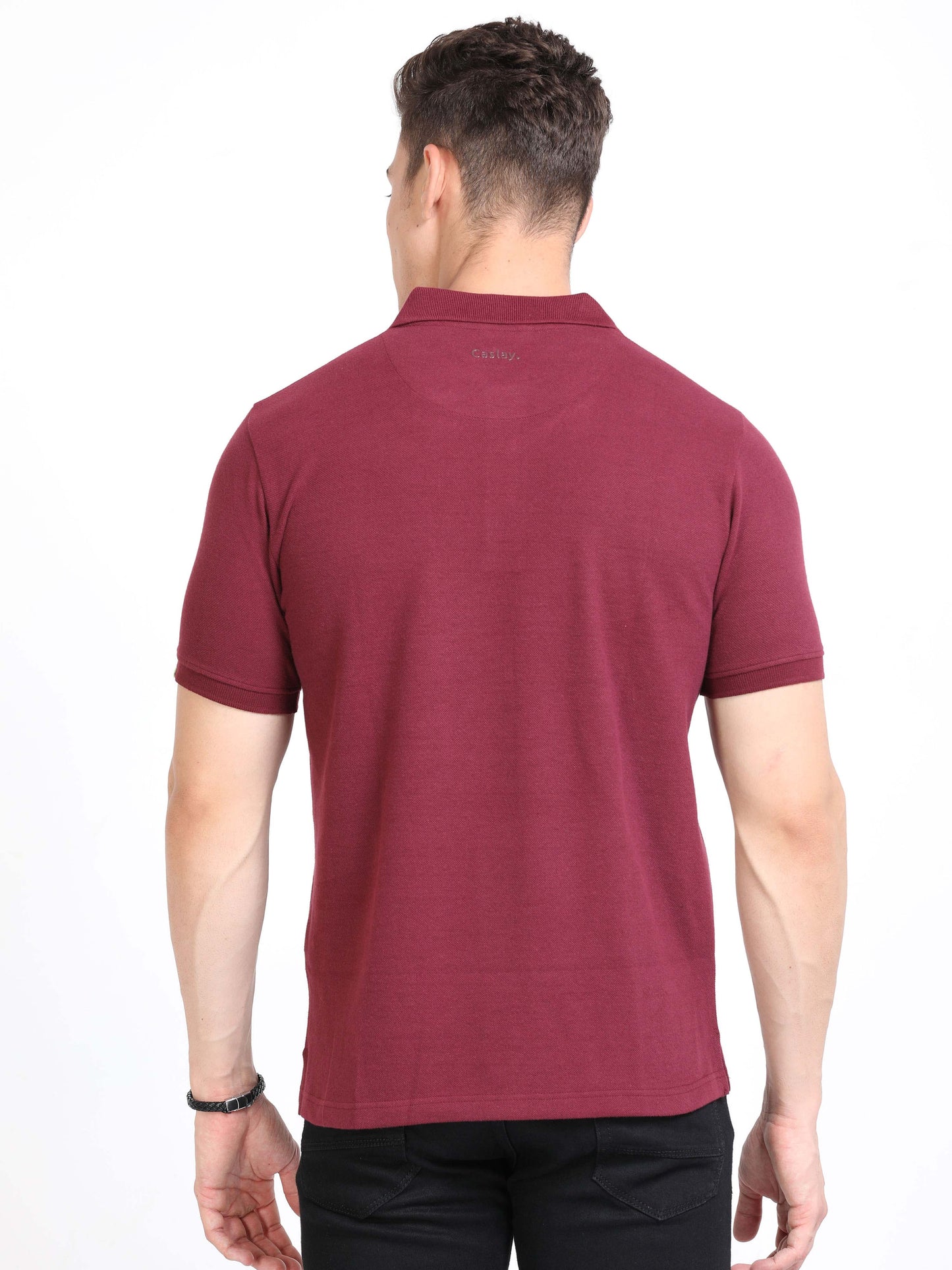 Sustainable Maroon Polo T Shirt For Men