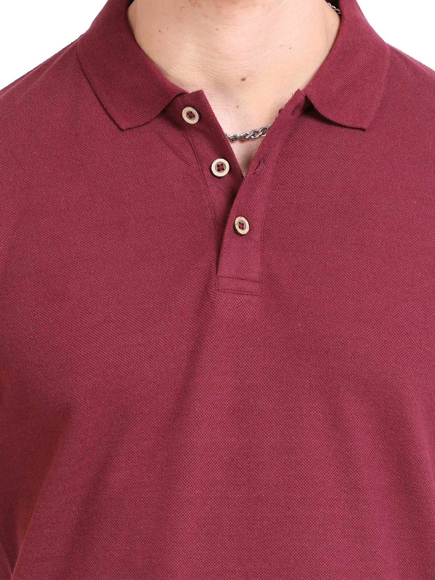 Sustainable Maroon Polo T Shirt For Men