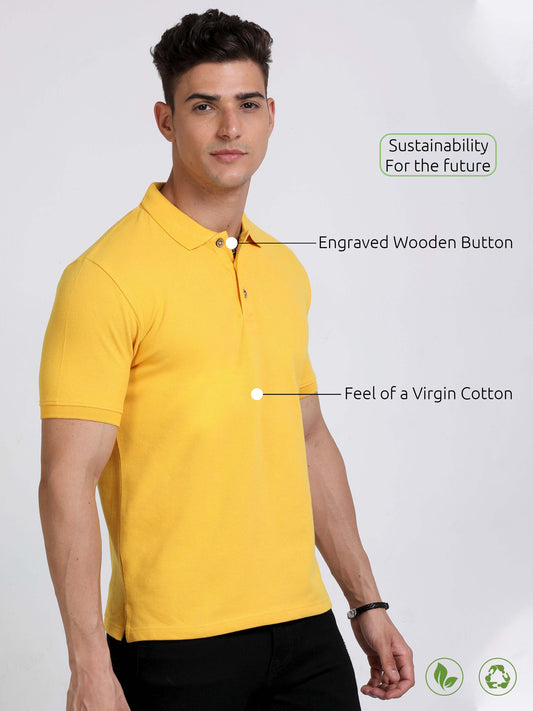 Sustainable Yellow Polo T Shirt