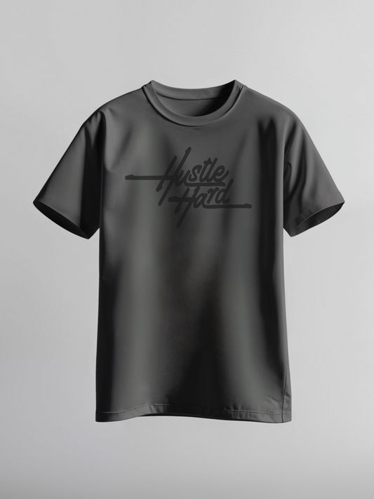 Hustle Hard - Organic Crew - Carbon Grey