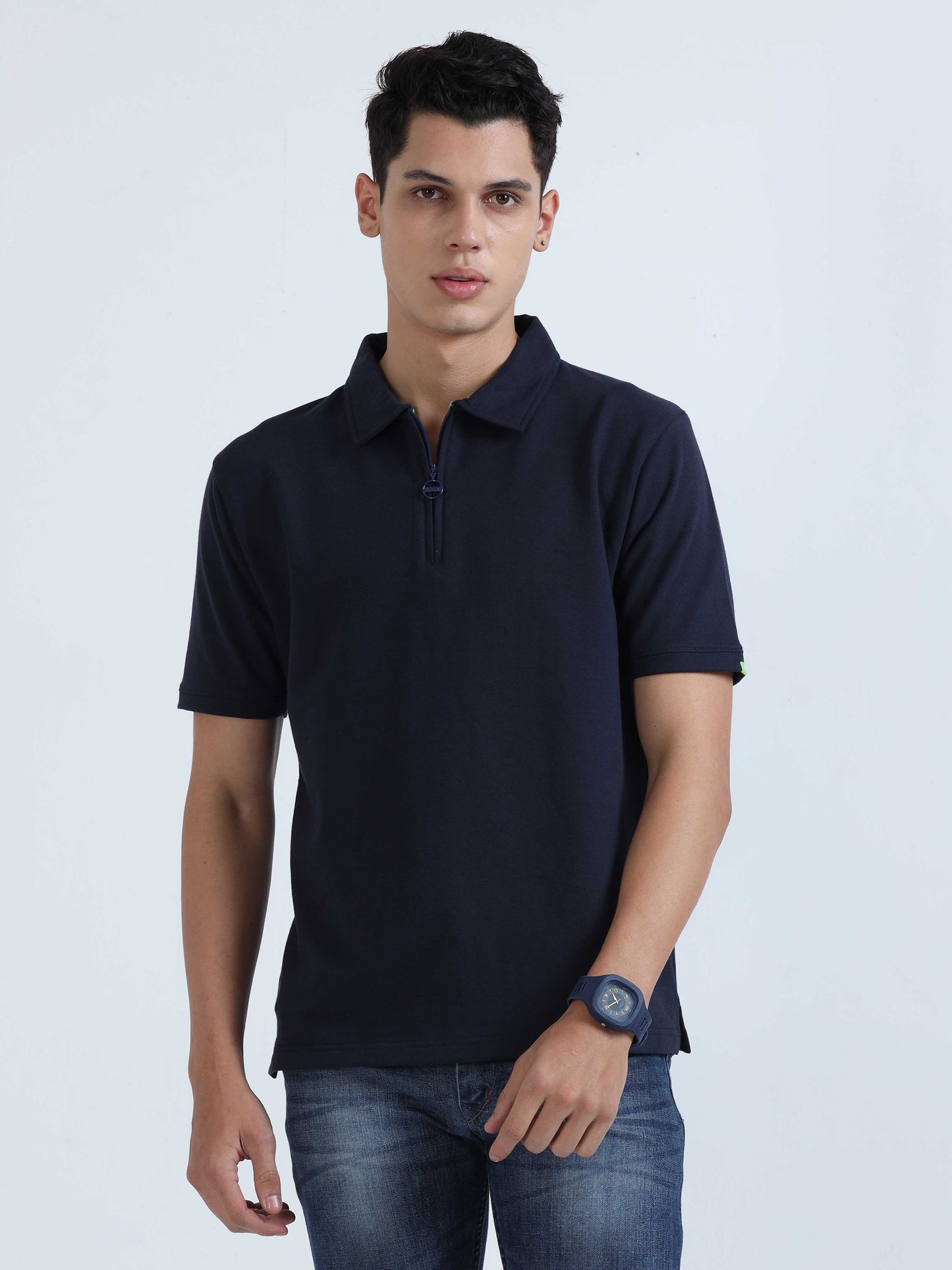  Navy Blue Sweat Absoring Polo T Shirt