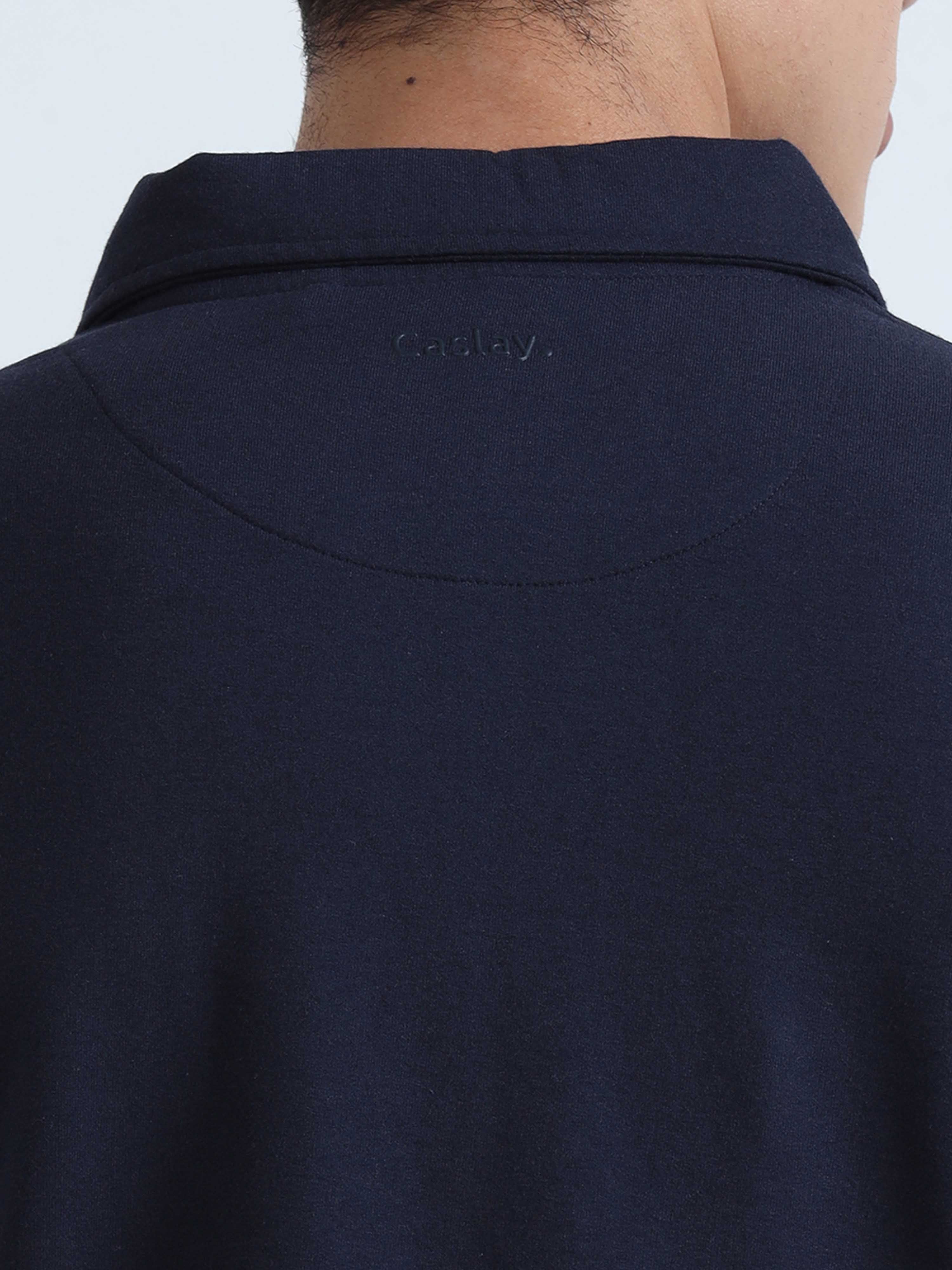 Buy Navy Blue Sweat Absoring Polo T Shirt Online