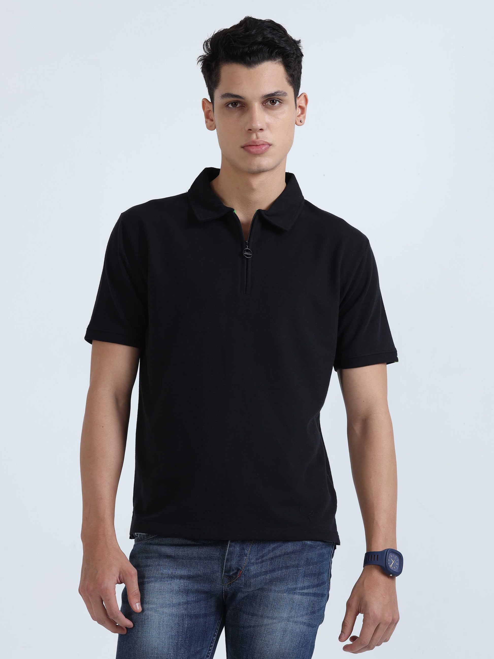 Black Sweat Absoring Polo T Shirt 