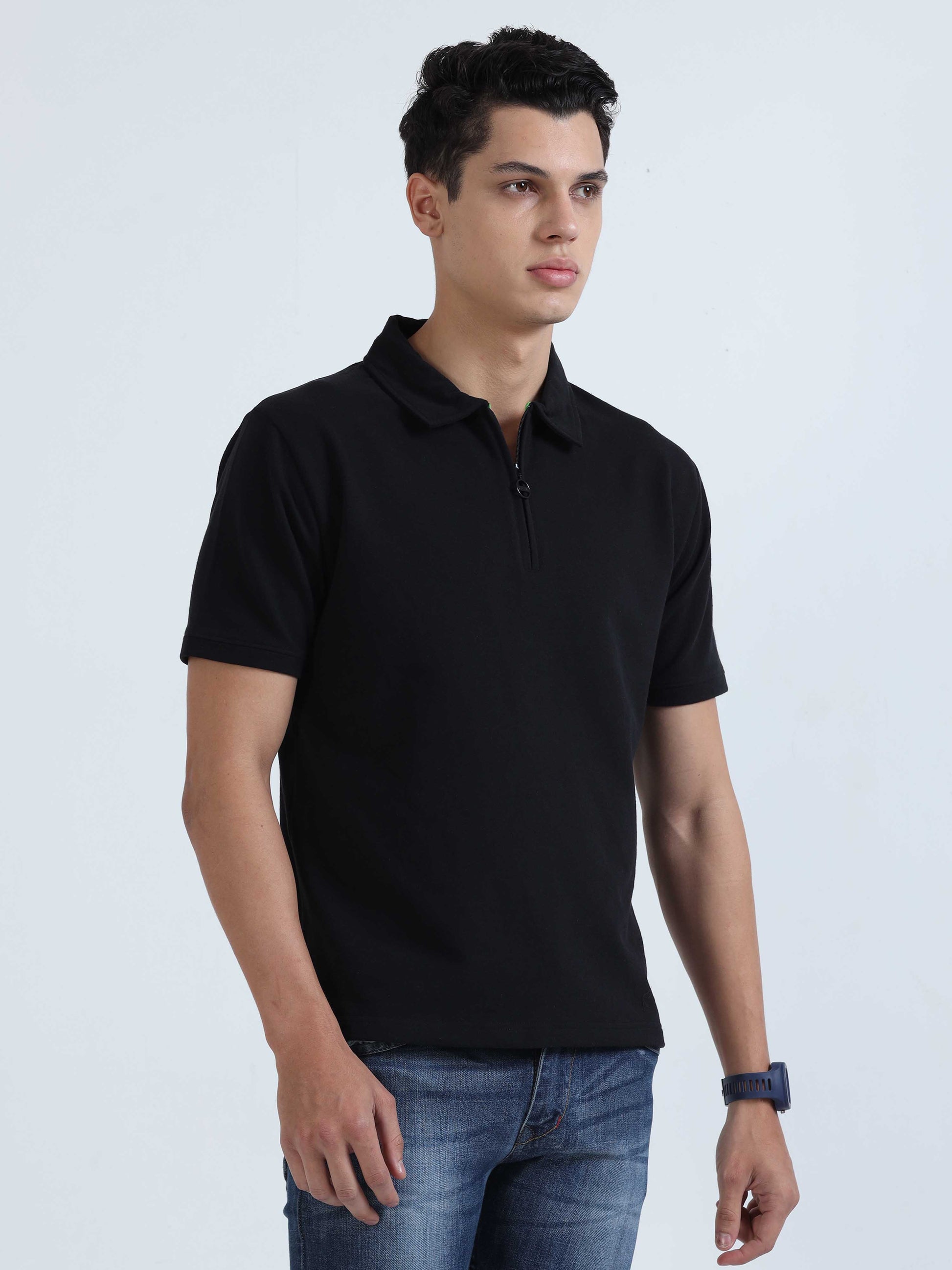 Black Sweat Absoring Polo T Shirt 