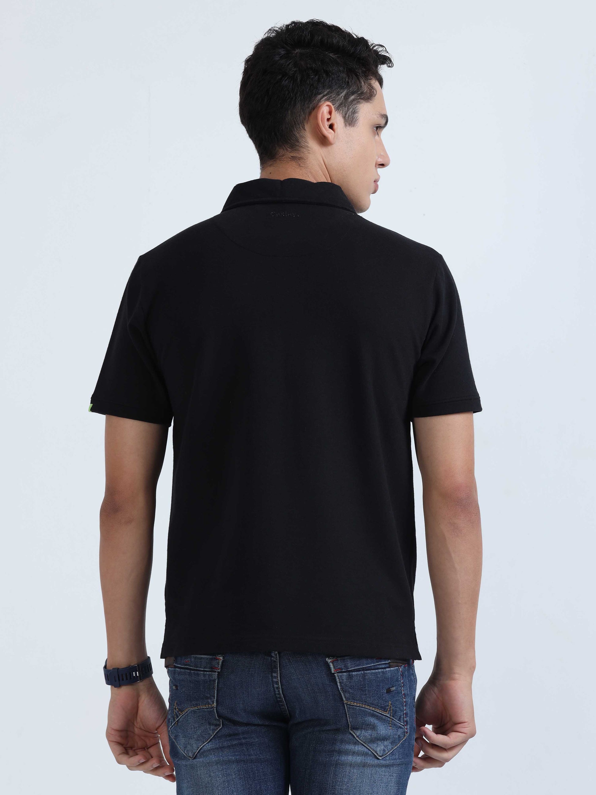 Black Sweat Absoring Polo T Shirt 