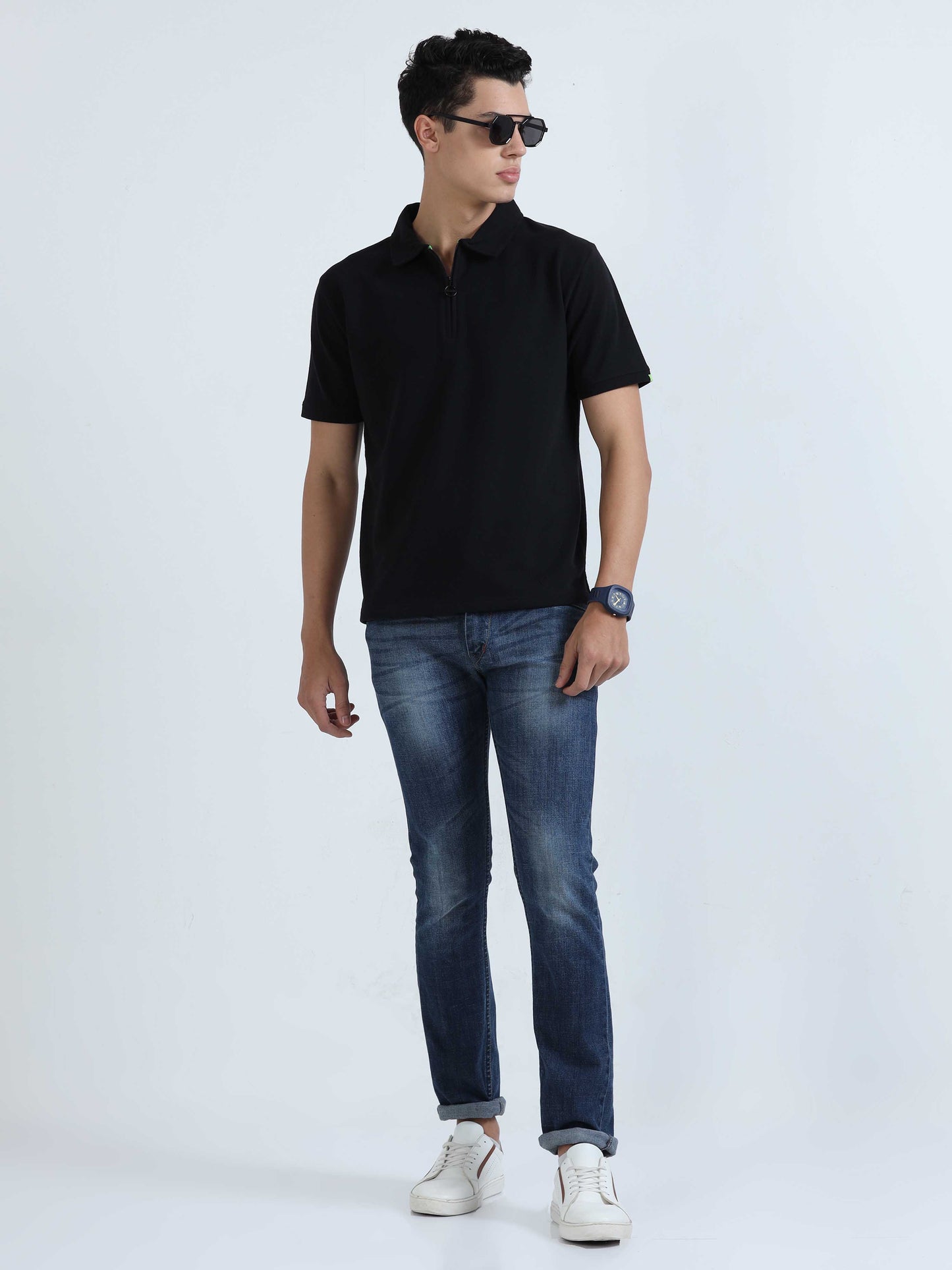 Black Sweat Absoring Polo T Shirt 