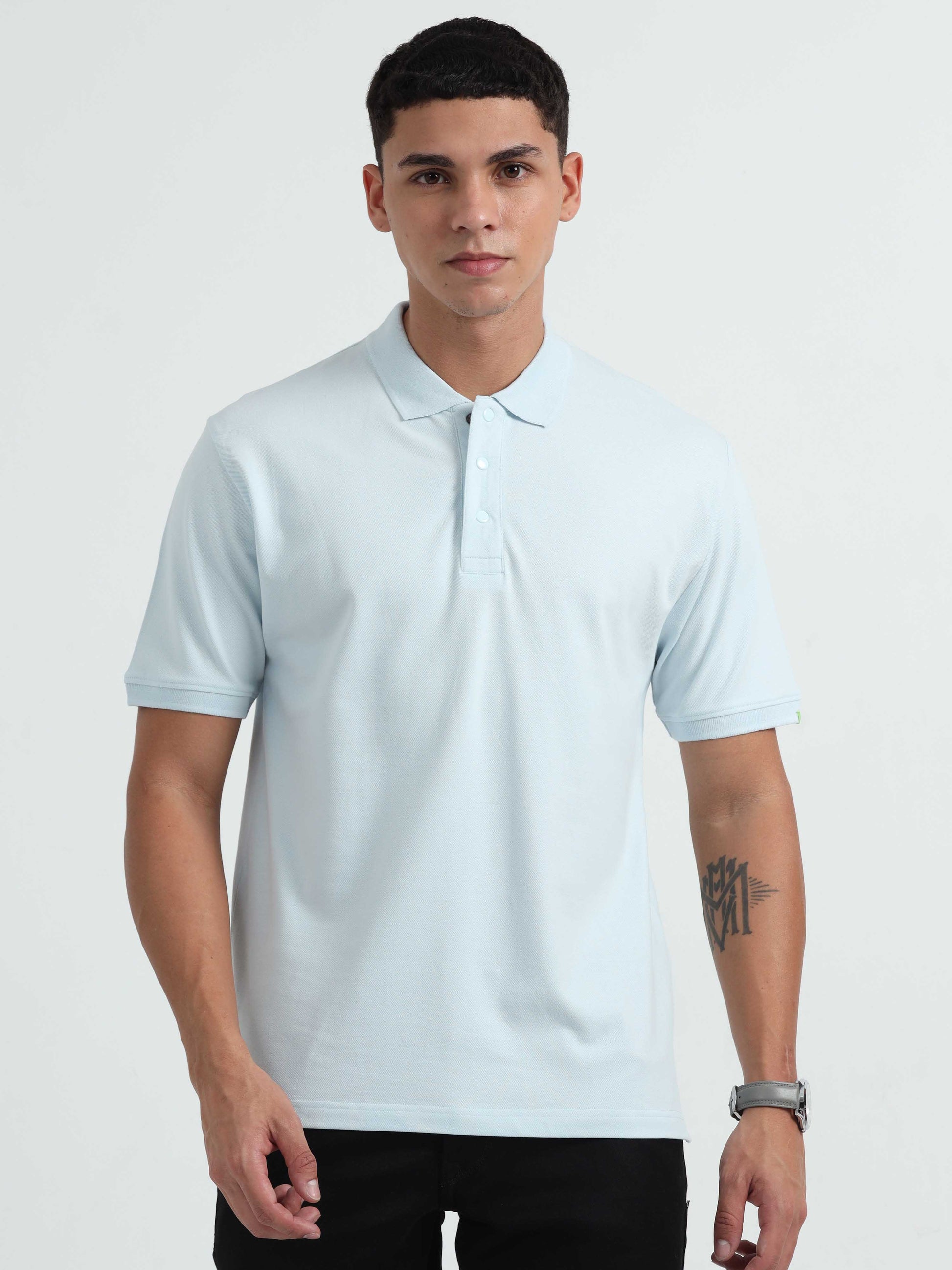 Mens Light Blue Polo T-Shirt 