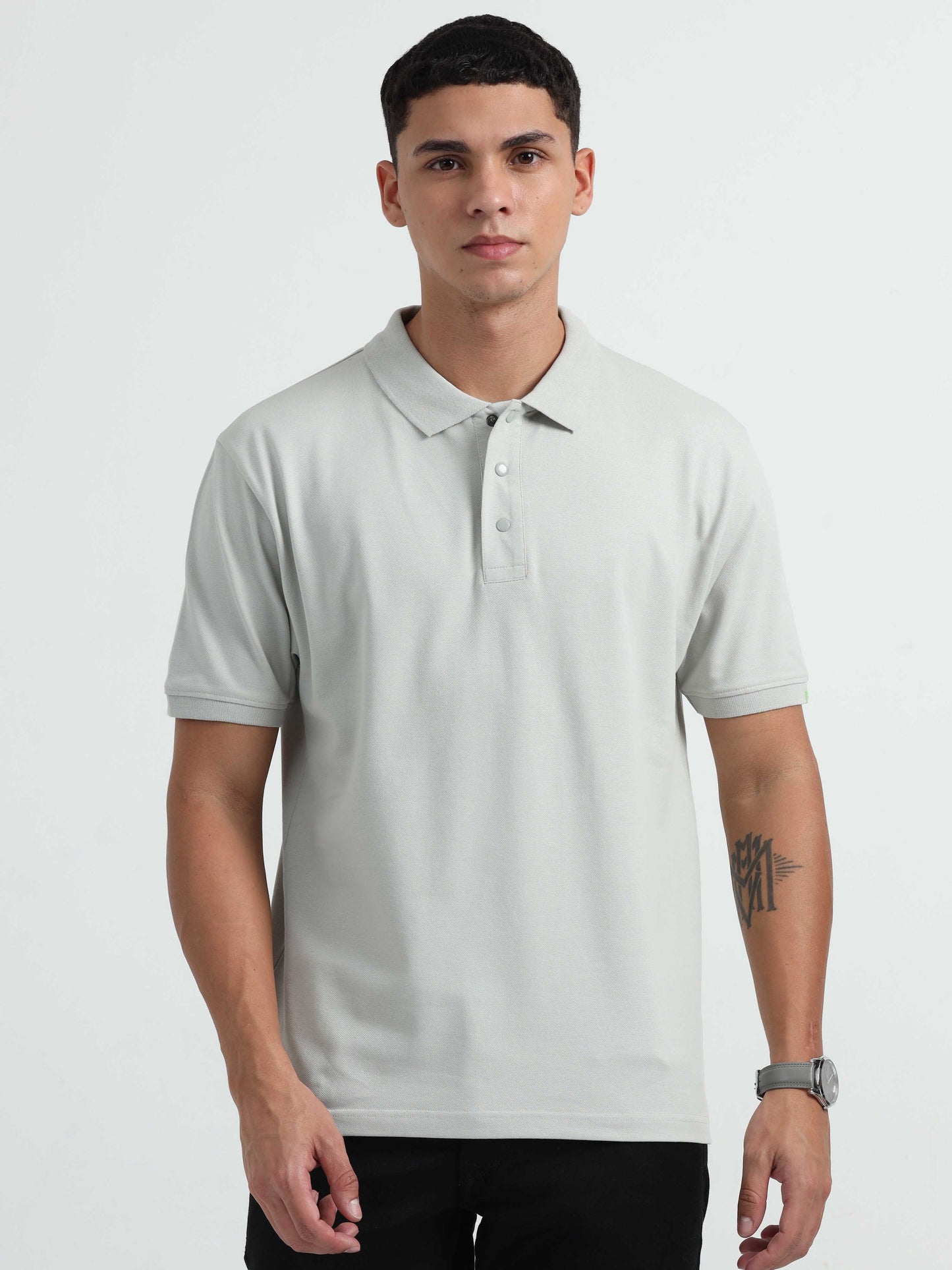 Caslay Organic Cotton - Stom Grey Polo T-Shirt