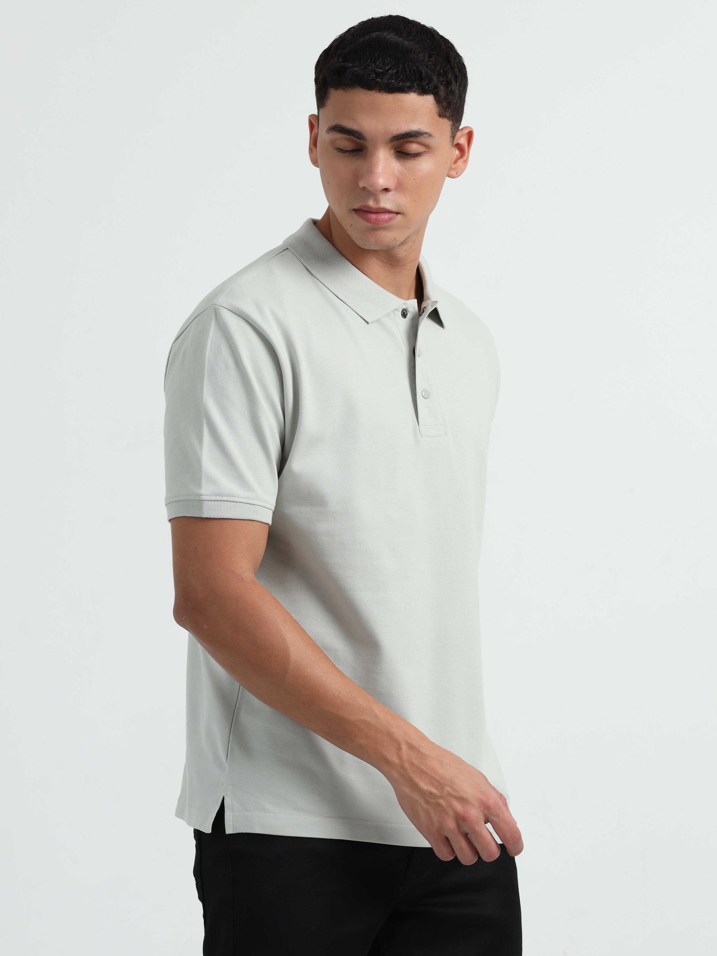 Caslay Organic Cotton - Stom Grey Polo T-Shirt