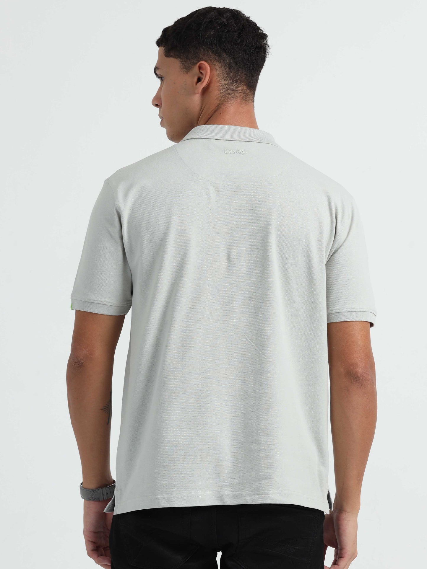 Caslay Organic Cotton - Stom Grey Polo T-Shirt