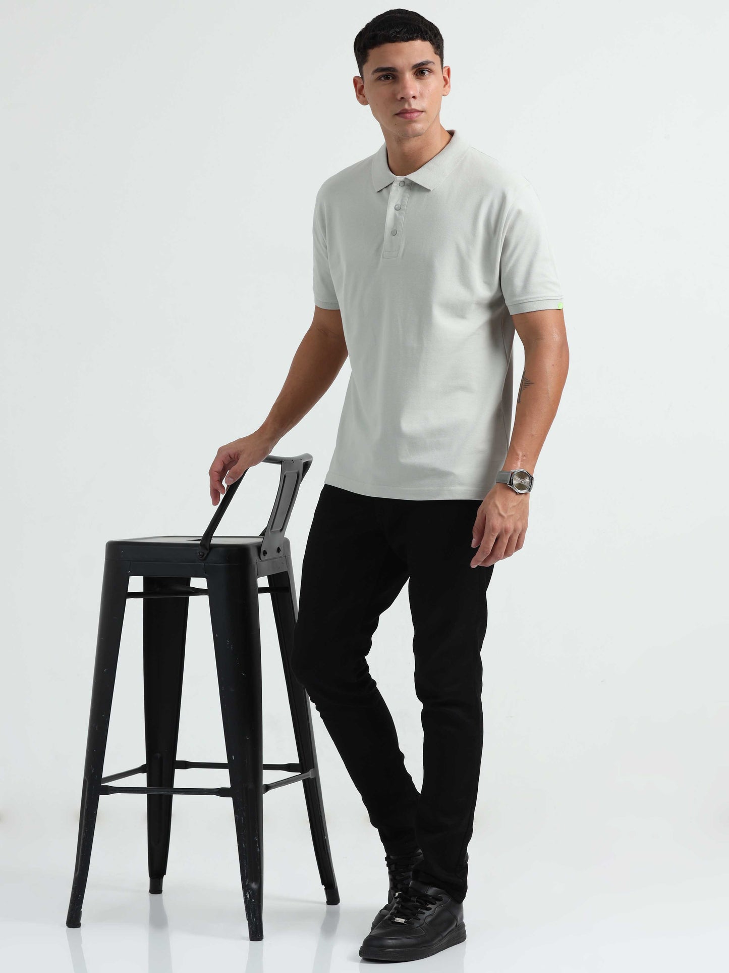 Caslay Organic Cotton - Stom Grey Polo T-Shirt