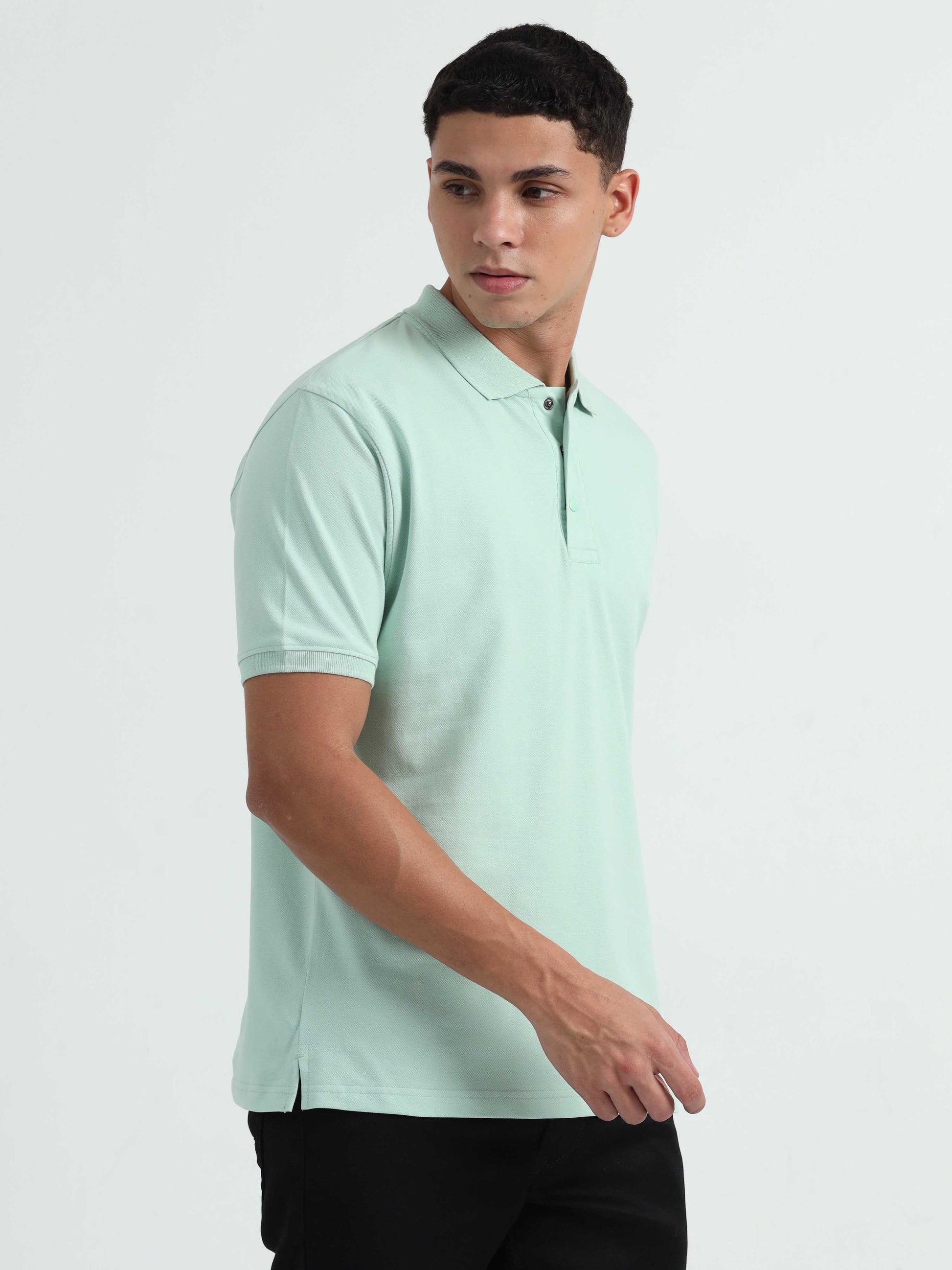 Mens Light Green Polo T-Shirt 