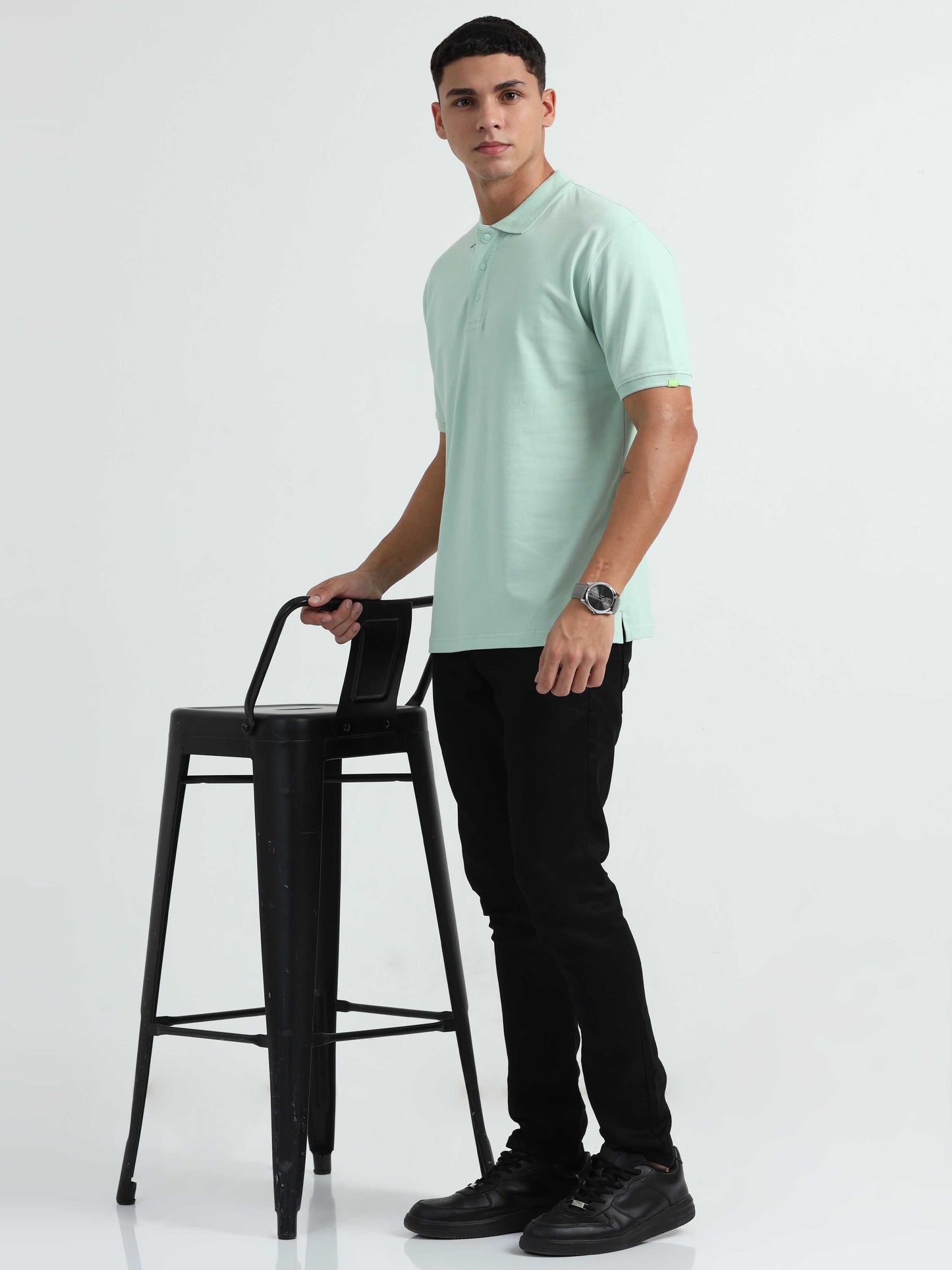 Mens Light Green Polo T-Shirt 