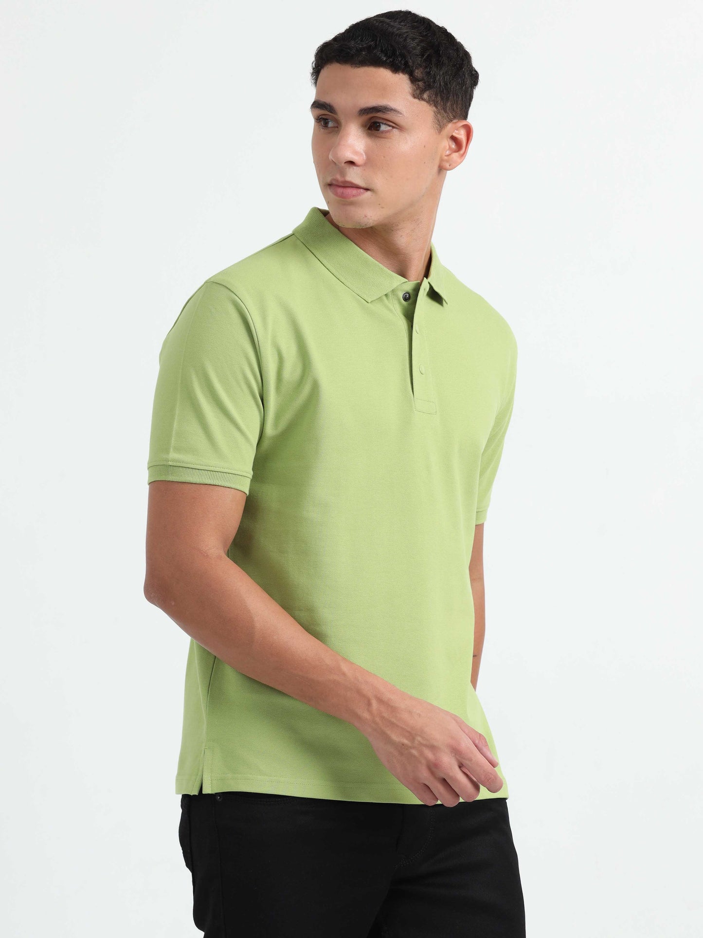 Mens Olive Green Polo T-Shirt 