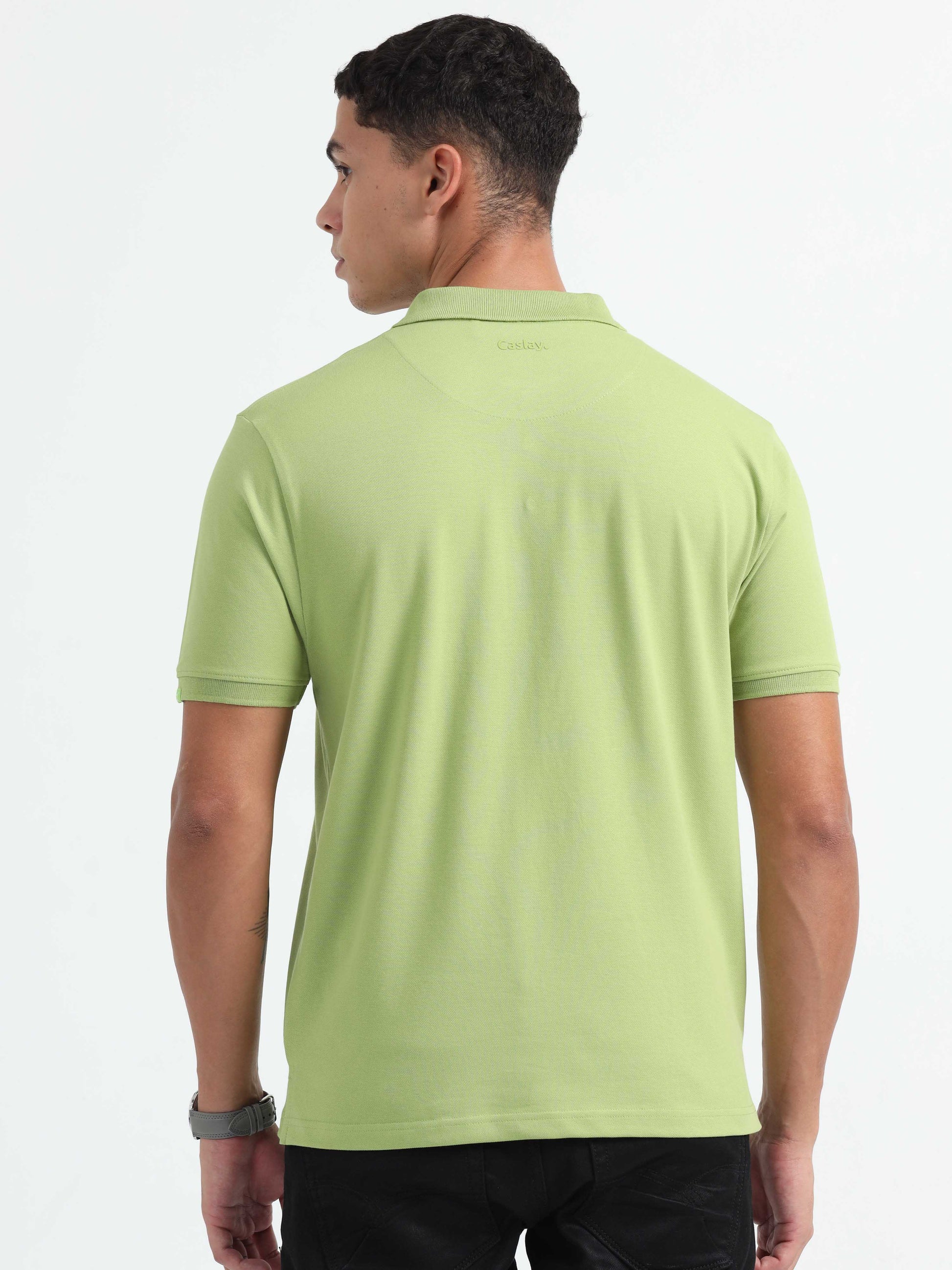 Mens Olive Green Polo T-Shirt 