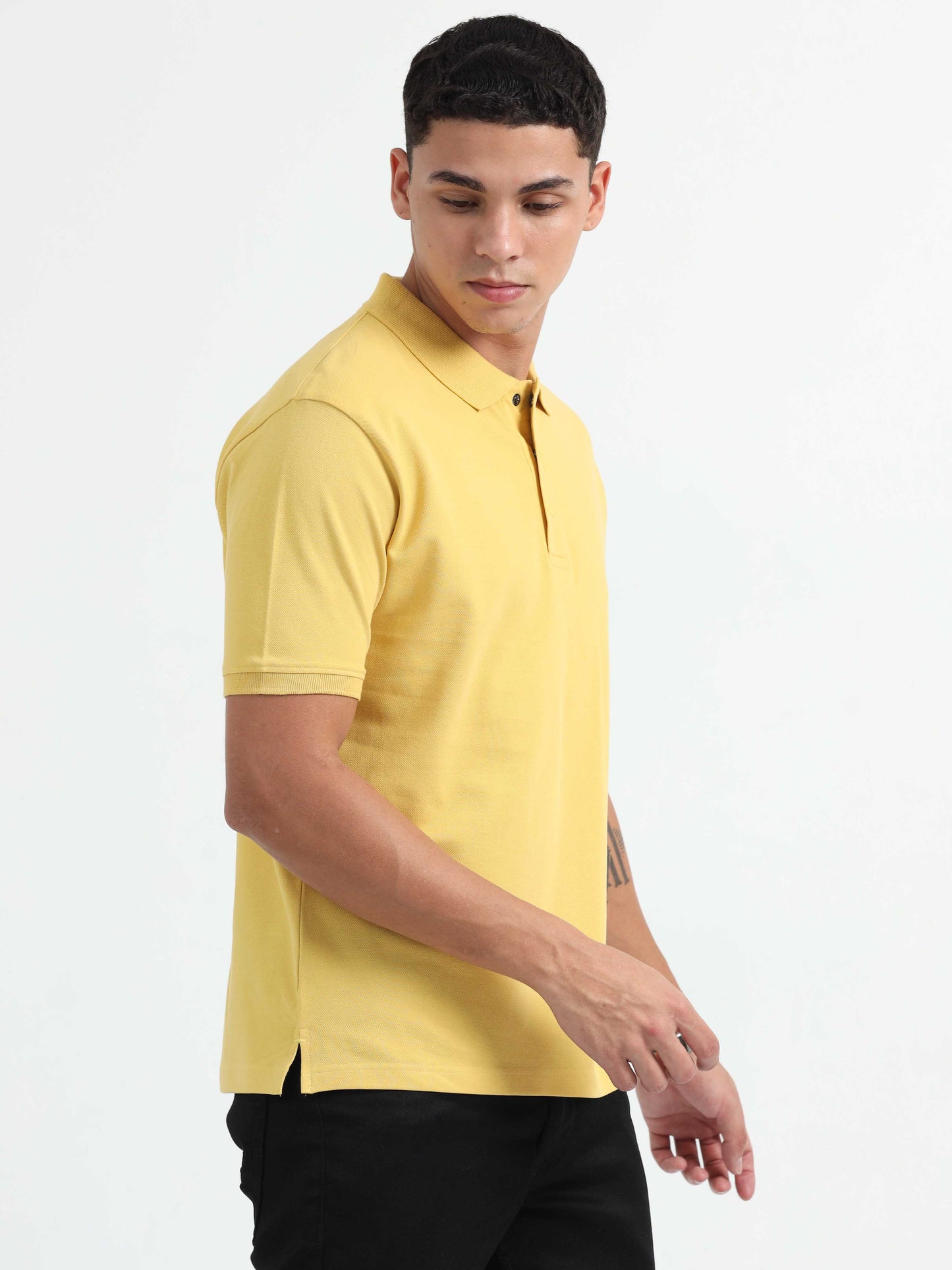 Caslay Organic Cotton - Mustard Polo T-Shirt