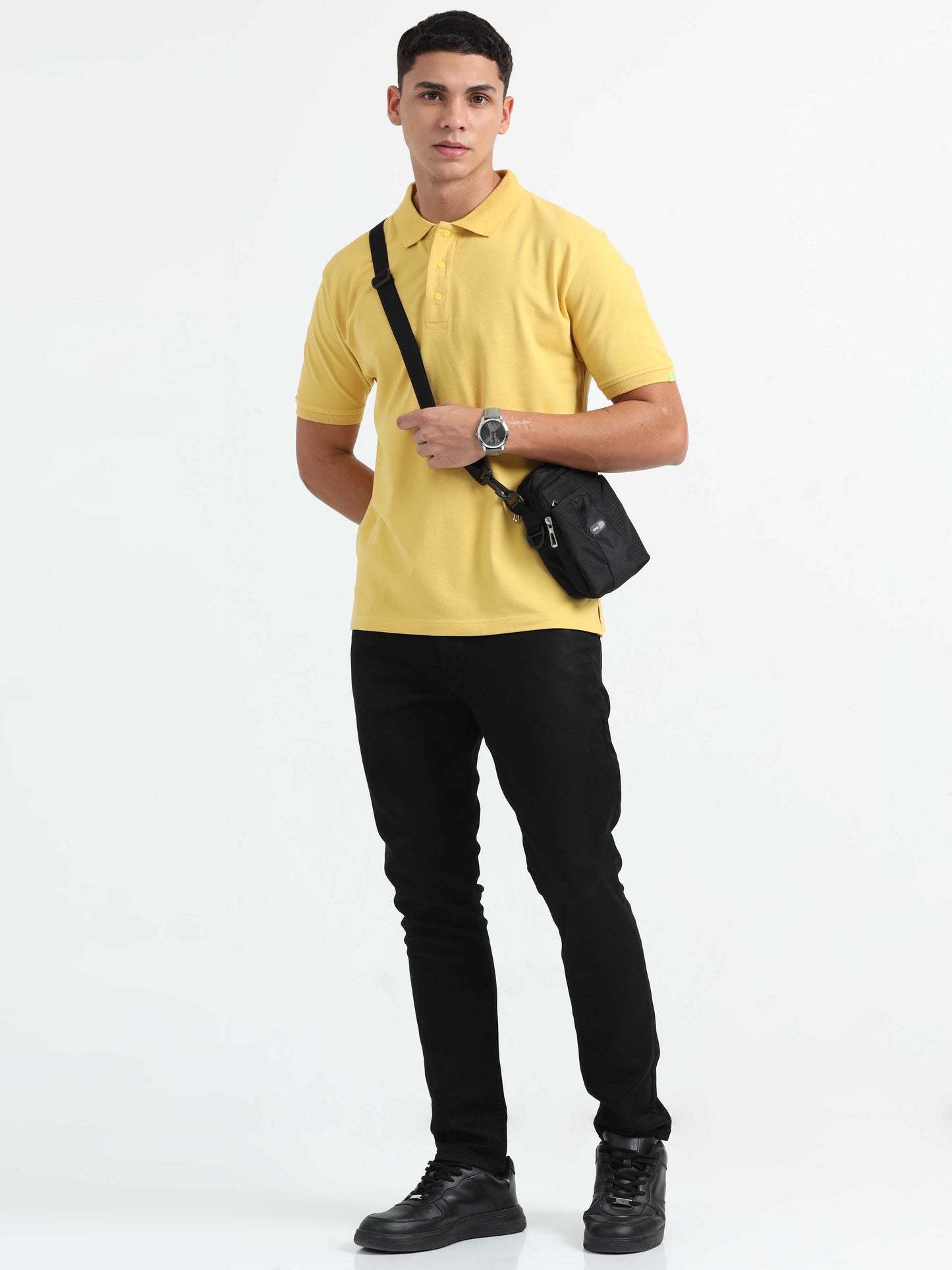 Caslay Organic Cotton - Mustard Polo T-Shirt