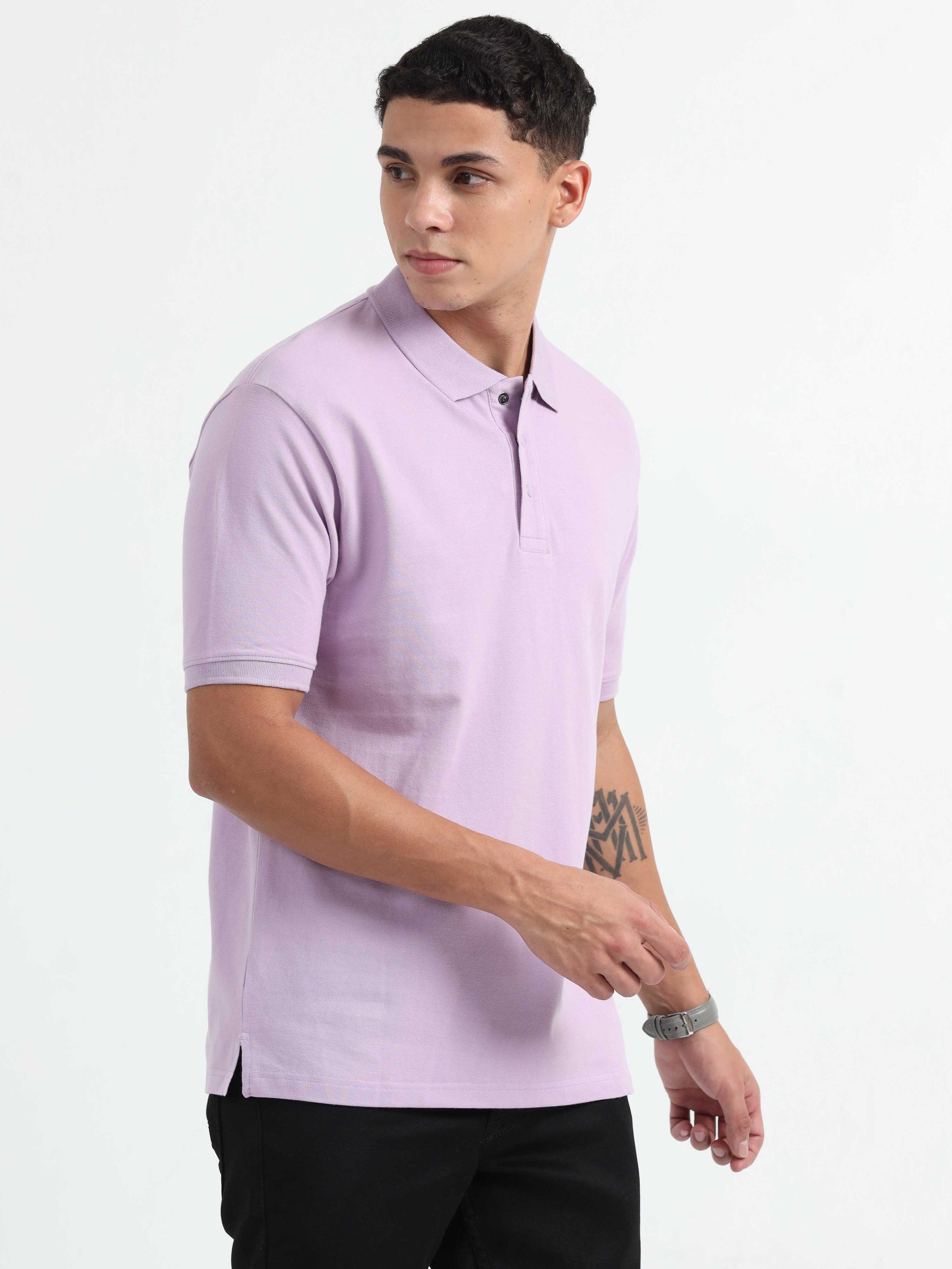  Mens Lavender Polo T-Shirt