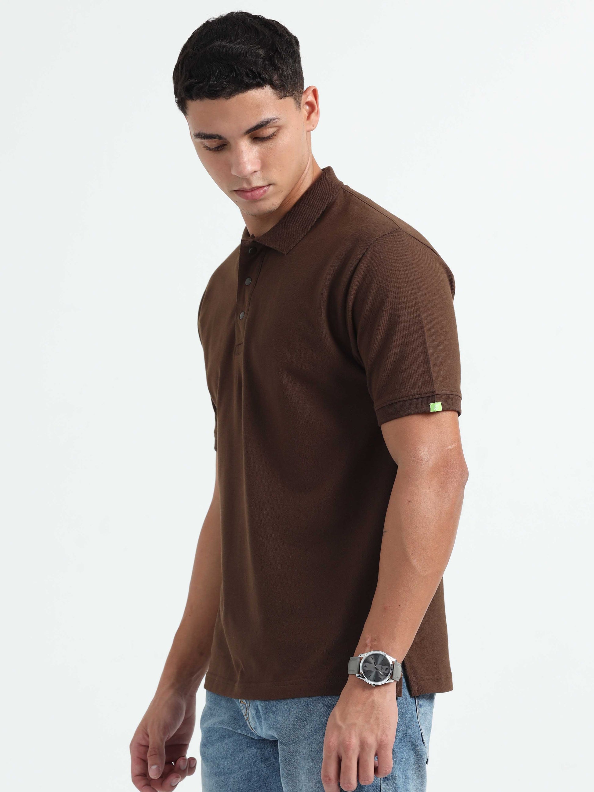 Mens Dark Brown Polo T-Shirt 