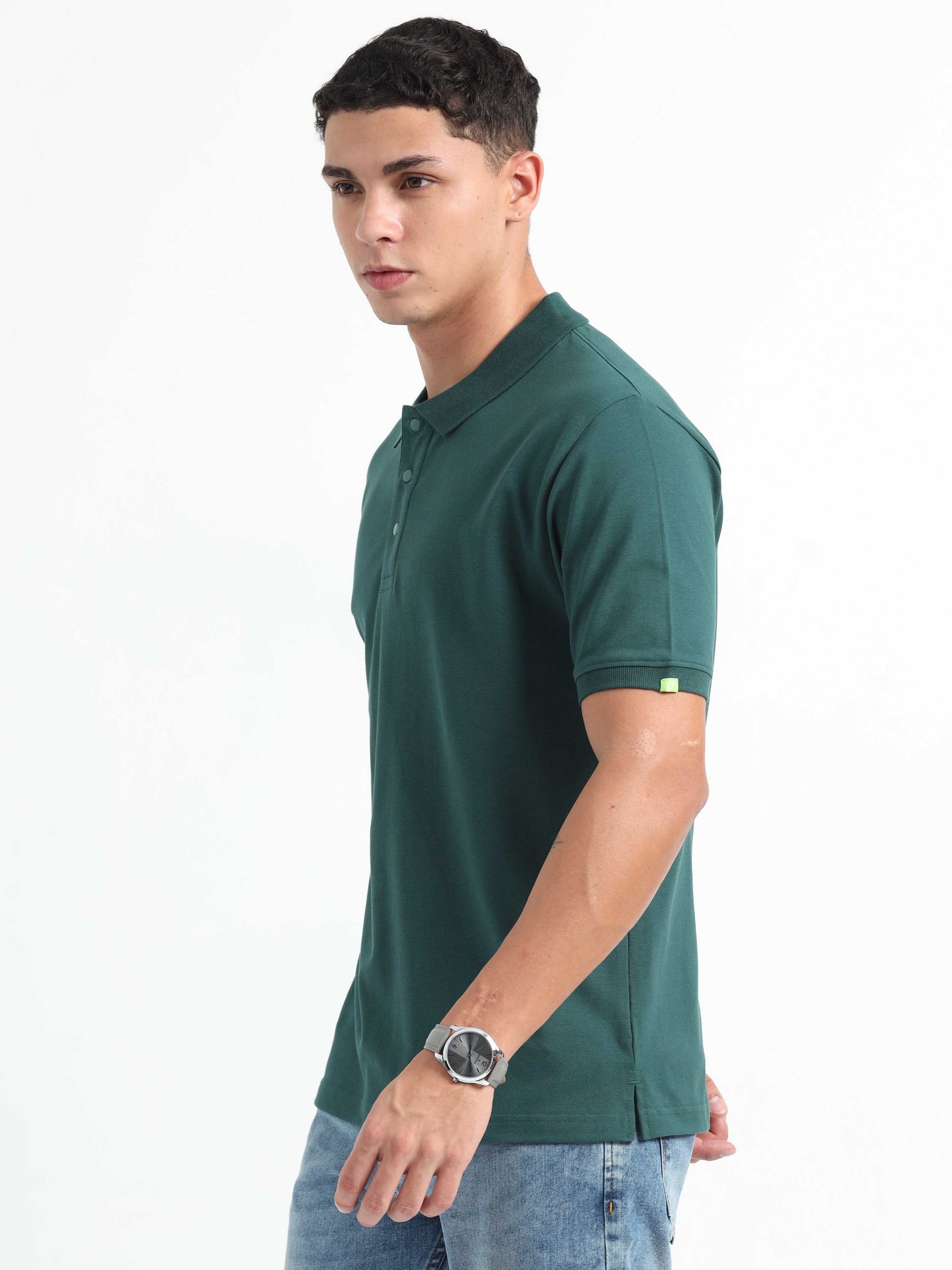 Mens Green Polo T-Shirt