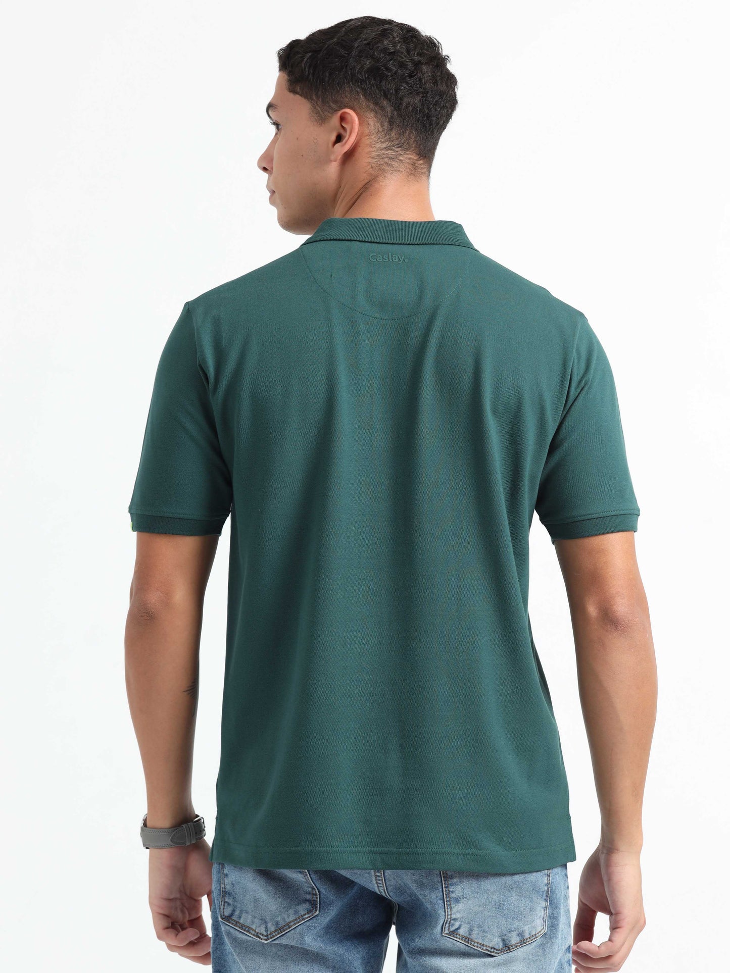 Mens Green Polo T-Shirt