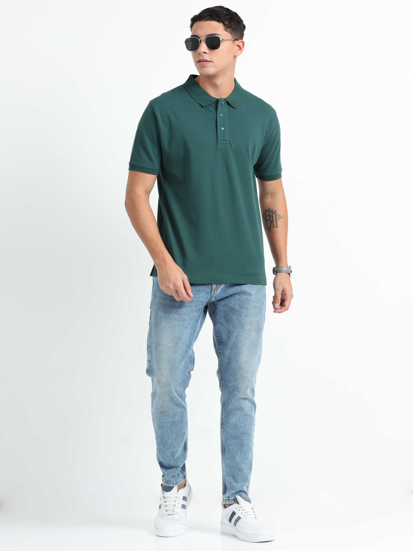 Mens Green Polo T-Shirt