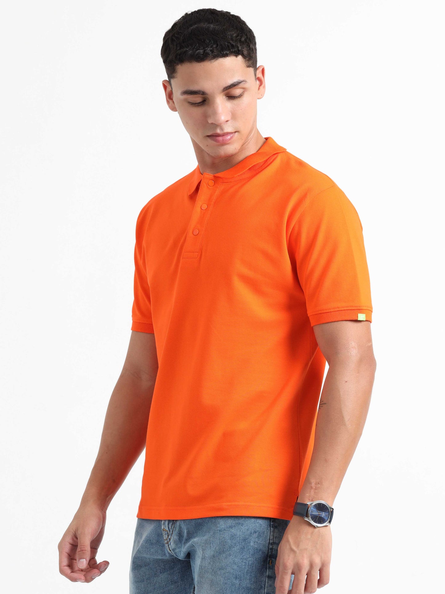 Mens Orange Polo T-Shirt