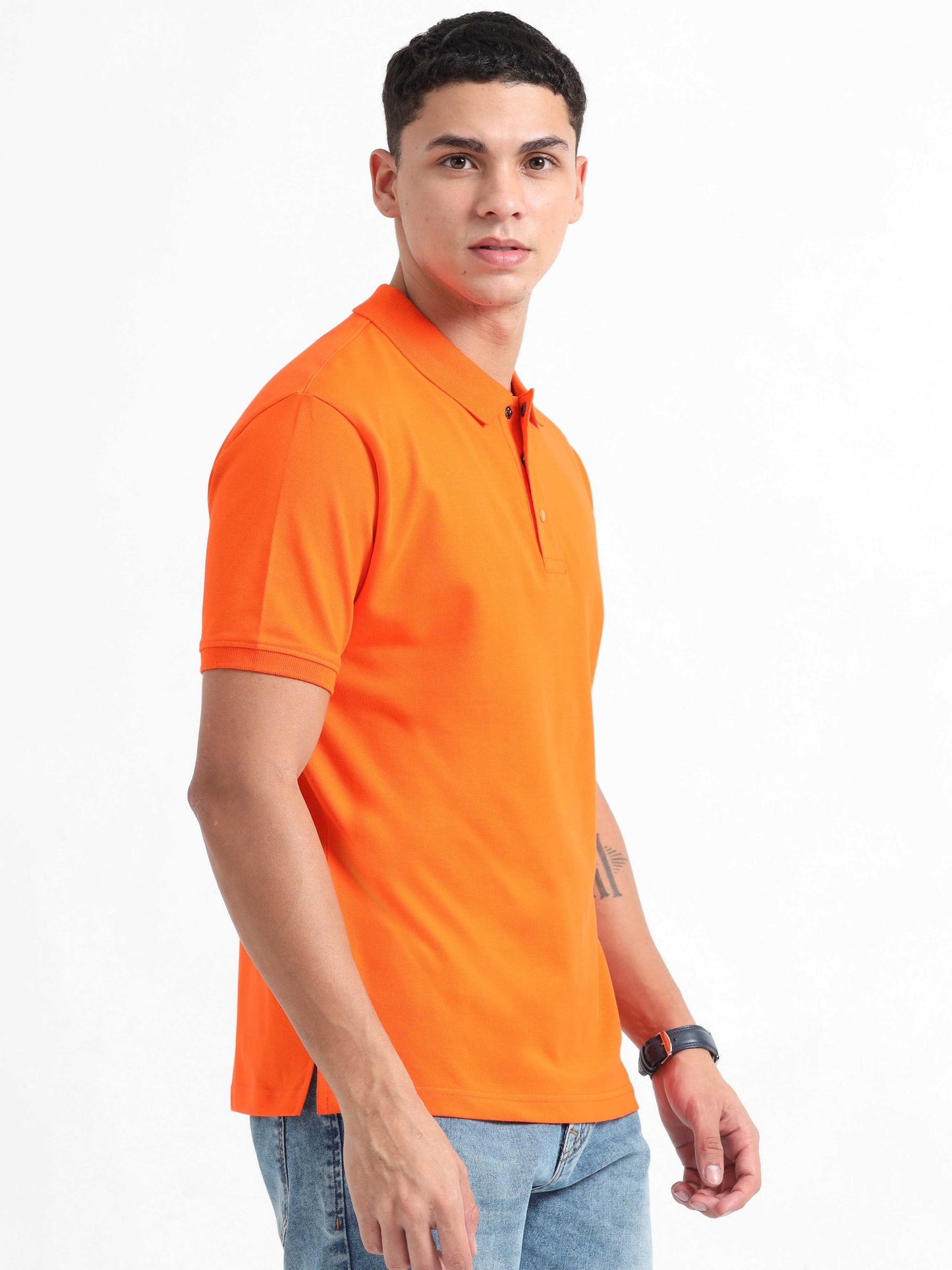 Mens Orange Polo T-Shirt