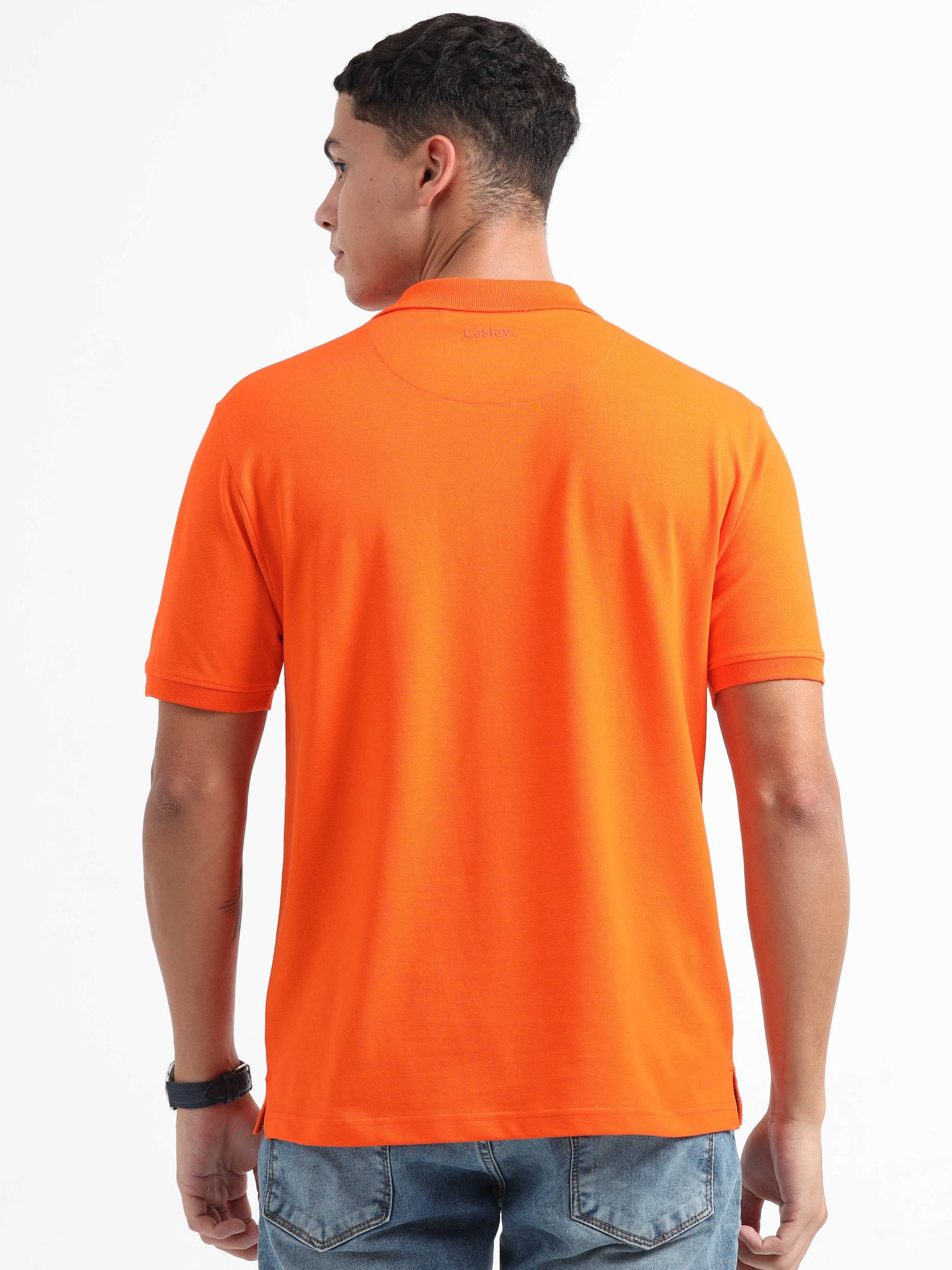 Mens Orange Polo T-Shirt